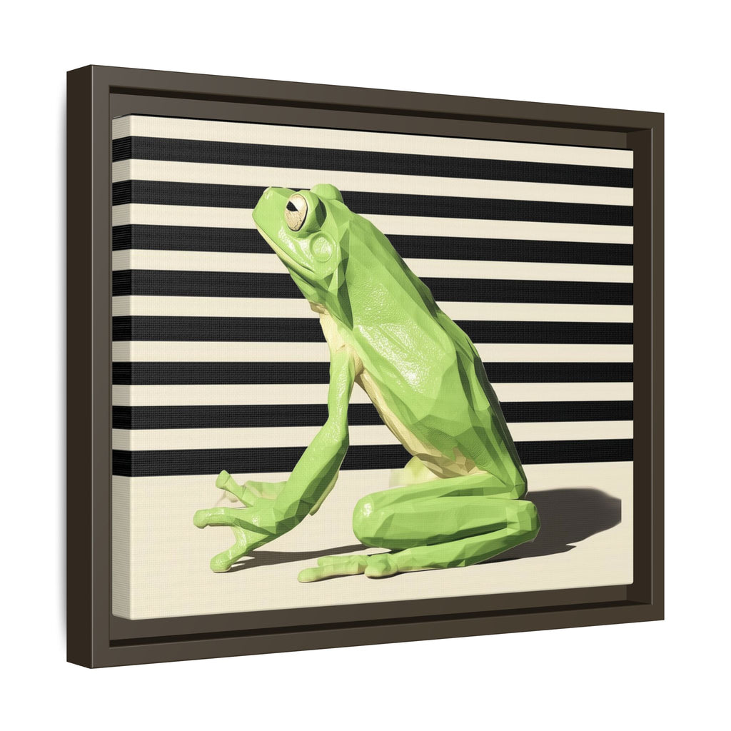 Geometric Frog Framed Print : Low-Poly Amphibian Design, Contemporary Minimalist Art   |  Personalized & Custom Orders Available