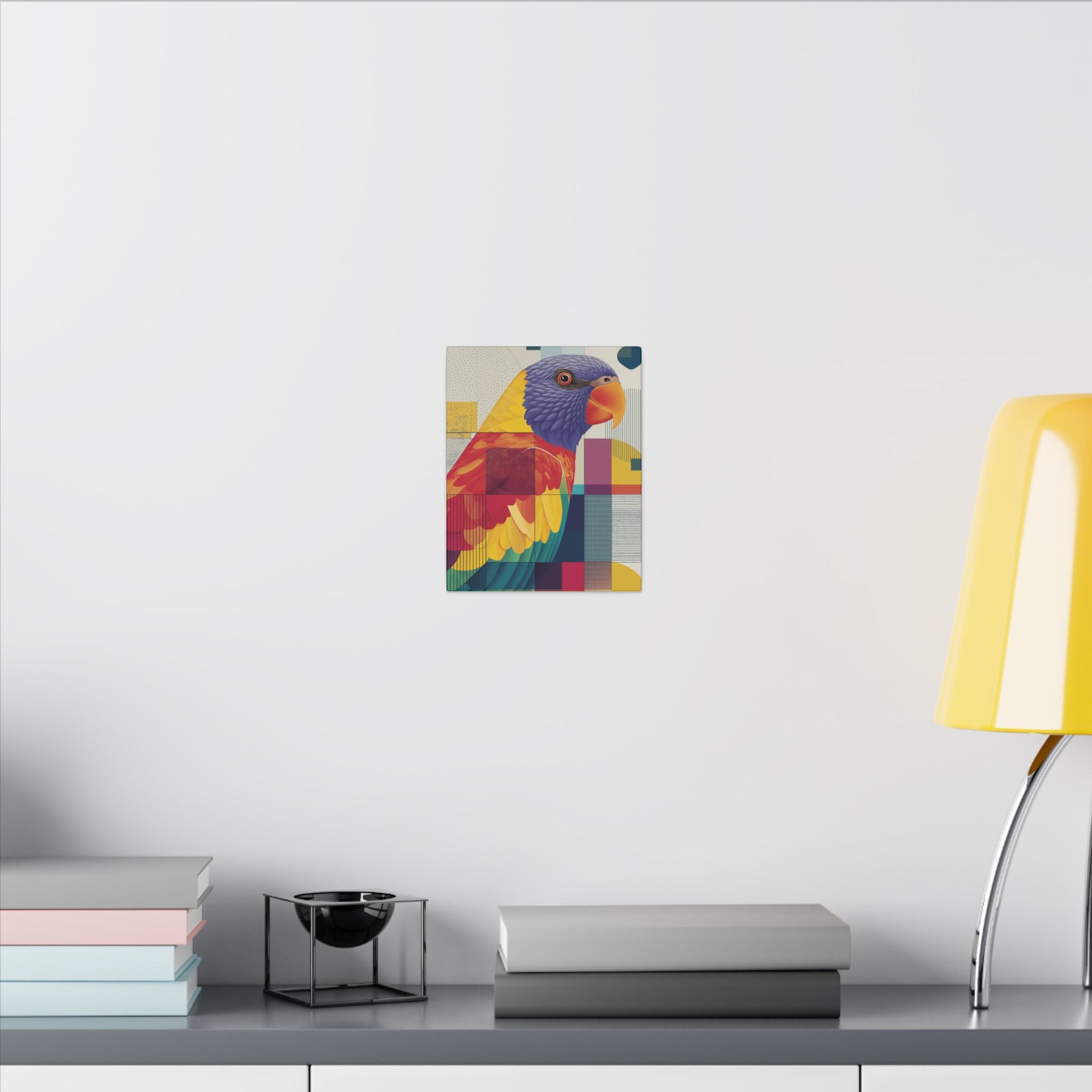 Prismatic Parrot: Geometric Abstract Art, Modern Colorful Bird Print   |    Custom Orders Available