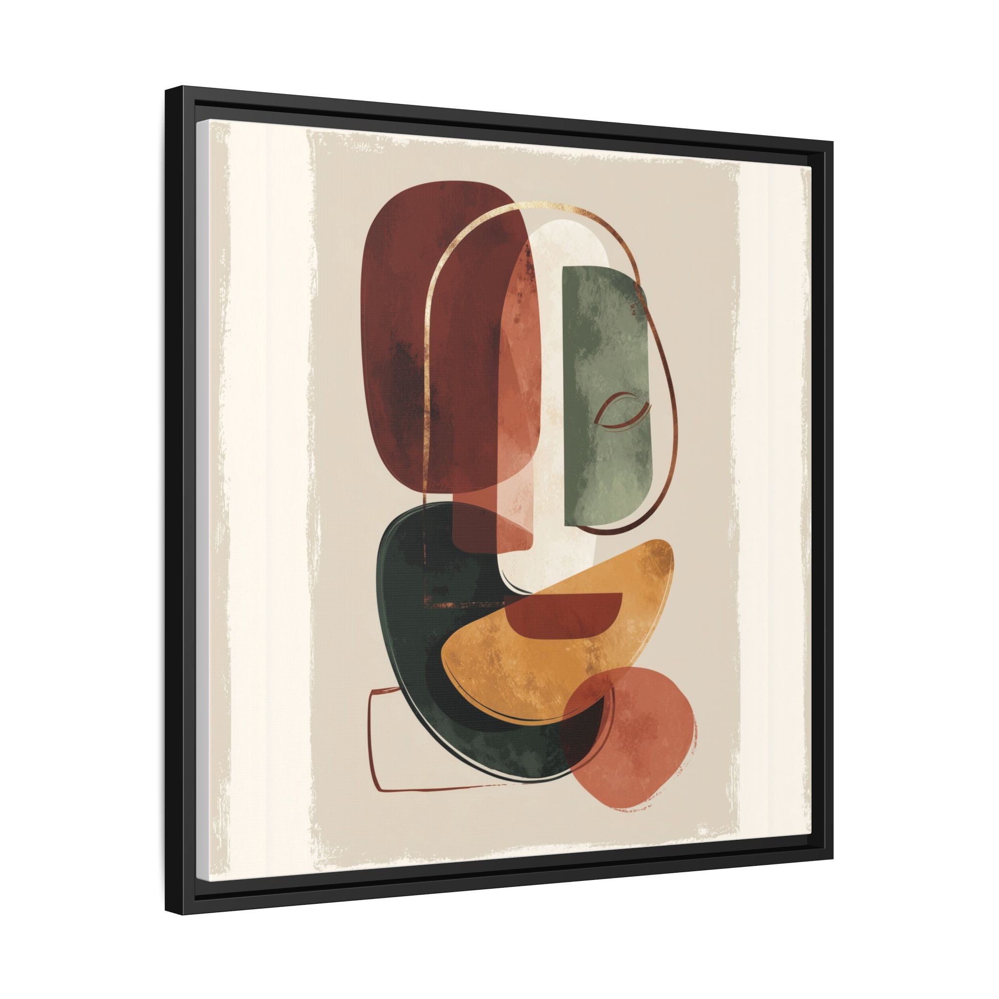 Layered Geometries: Mid-Century Modern Composition, Organic Abstract Design, Translucent Intersecting Shapes   |   Custom Orders Accepted