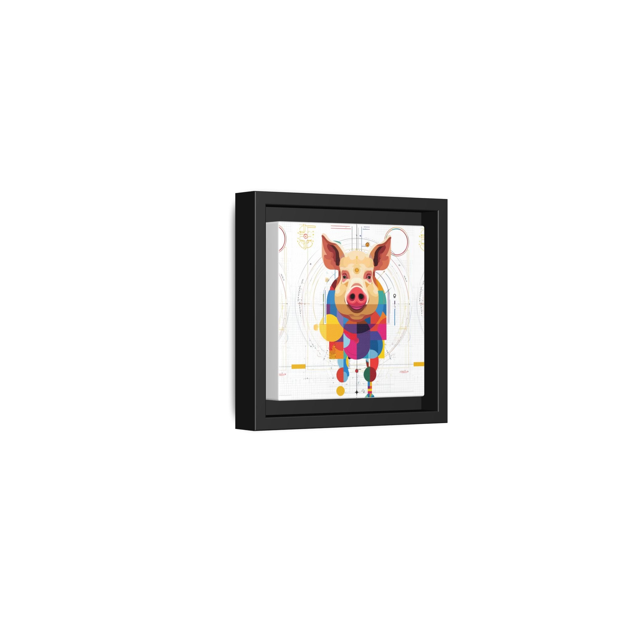 Geometric Pig: Digital Cubist Portrait, Mathematical Animal Abstraction   |    Custom Orders Available