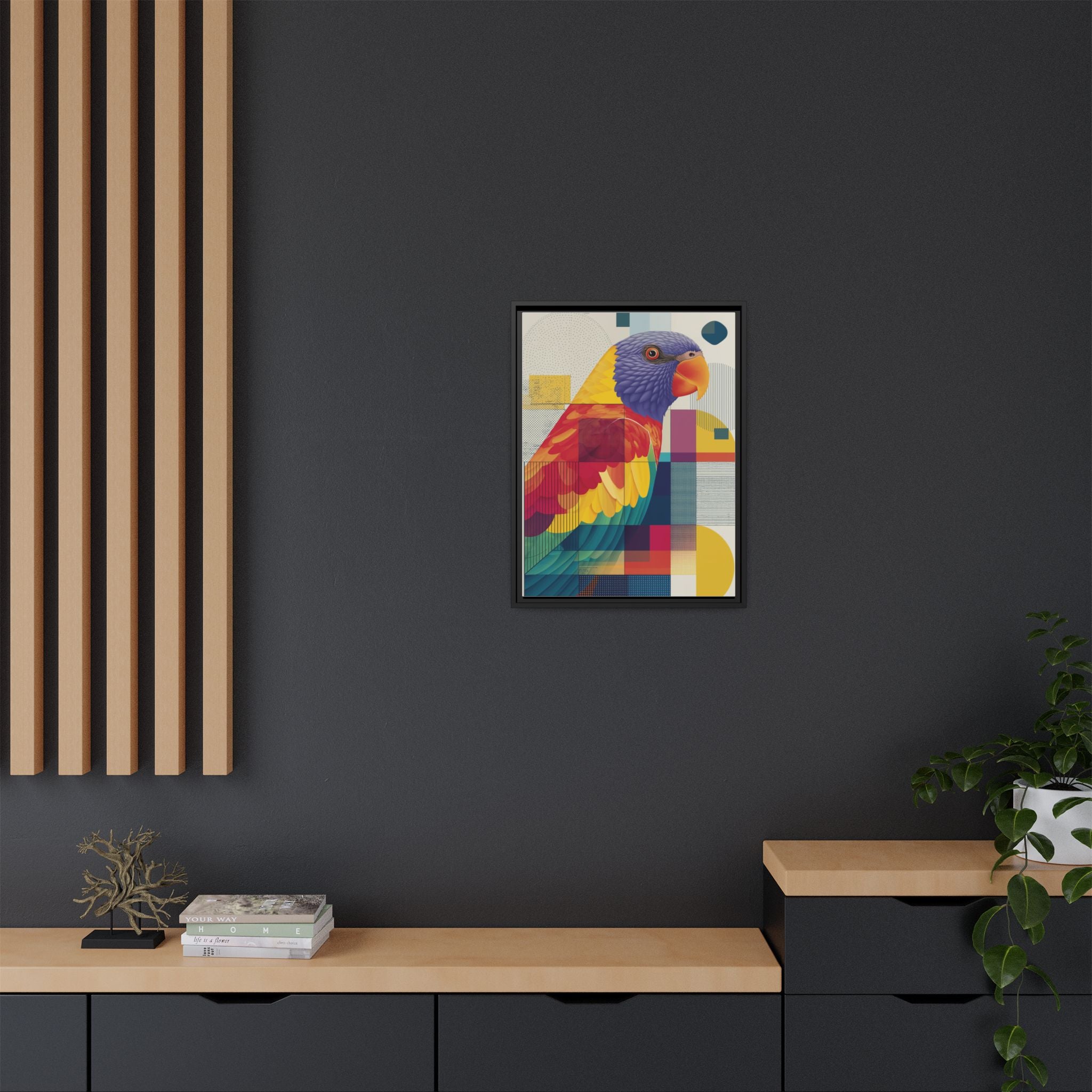 Prismatic Parrot: Geometric Deconstruction, Modern Abstract Art   |    Custom Orders Available