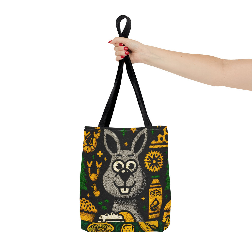 Fun Kangaroo-Themed Tote Bag, Cute Bunny and Kangaroo Design, Eco-Friendly Reusable Bag for Picnics, Gifts, Spring Decor, Beach