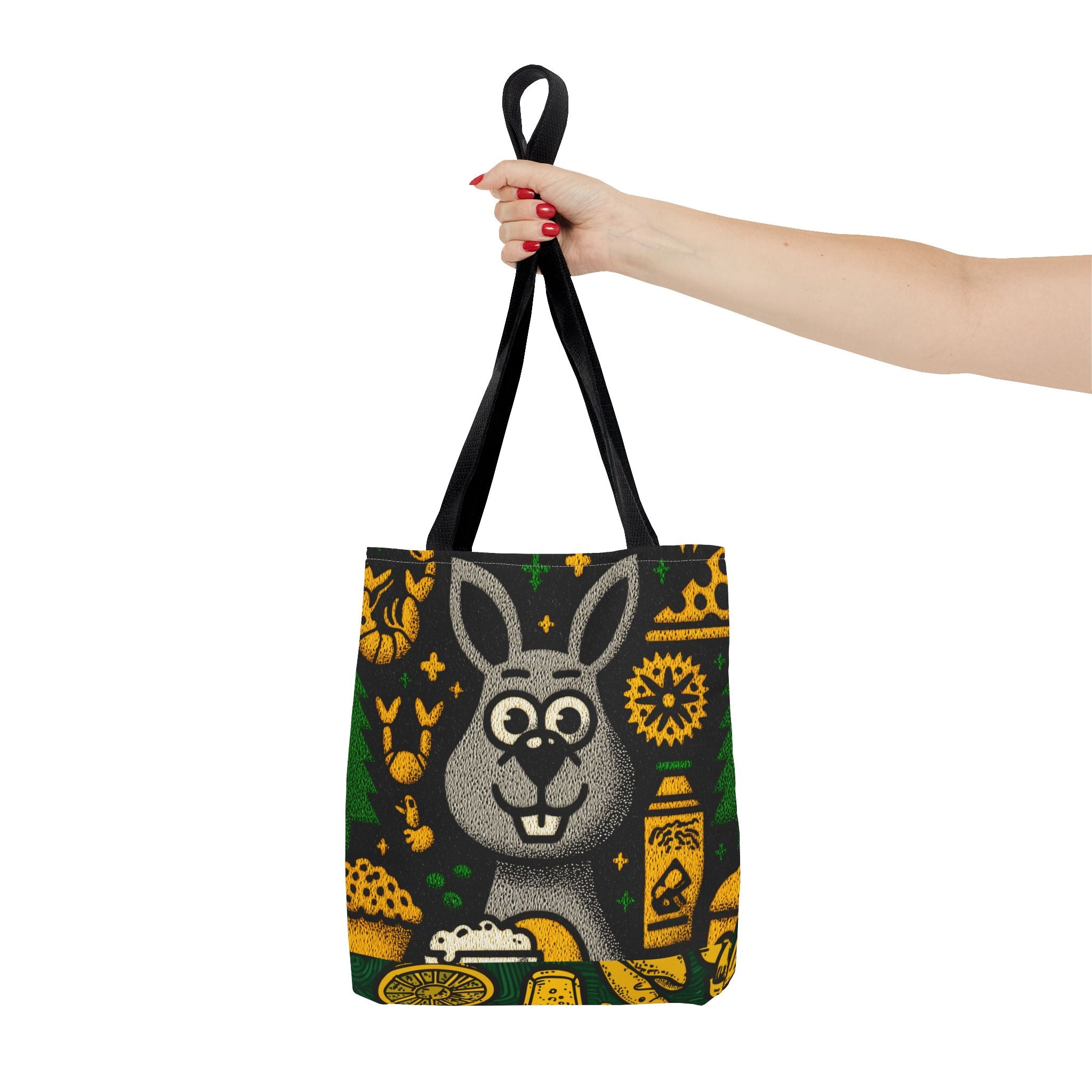 Fun Kangaroo-Themed Tote Bag, Cute Bunny and Kangaroo Design, Eco-Friendly Reusable Bag for Picnics, Gifts, Spring Decor, Beach