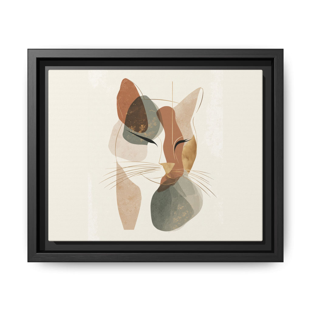 Feline Geometry: Abstract Cat Portrait, Minimalist Earth Tones   |  Personalized & Custom Orders Available