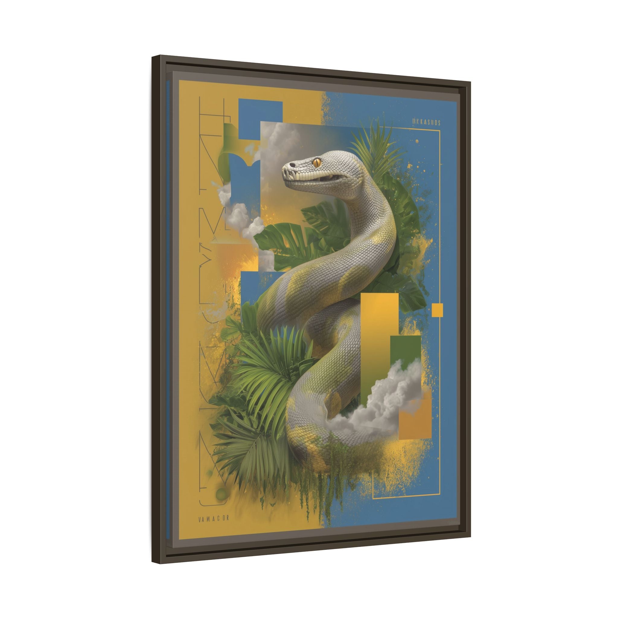 Serpent of Surreal Geometries: Tropical Hyperrealism, Digital Snake Illustration   |    Custom Orders Available