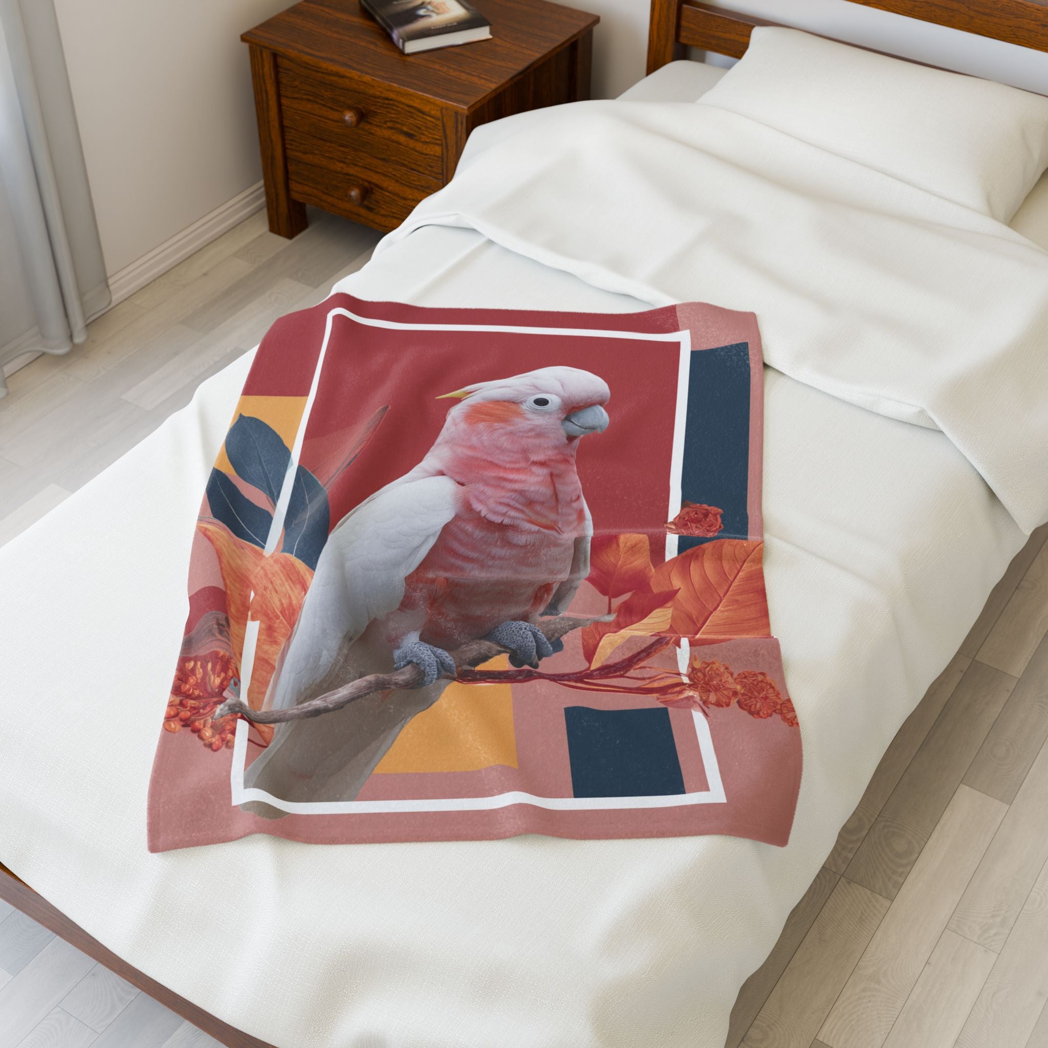 Cockatoo's Chromatic Perch: Geometric Nature Illustration, Art Deco Bird Portrait   |    Custom Orders Available