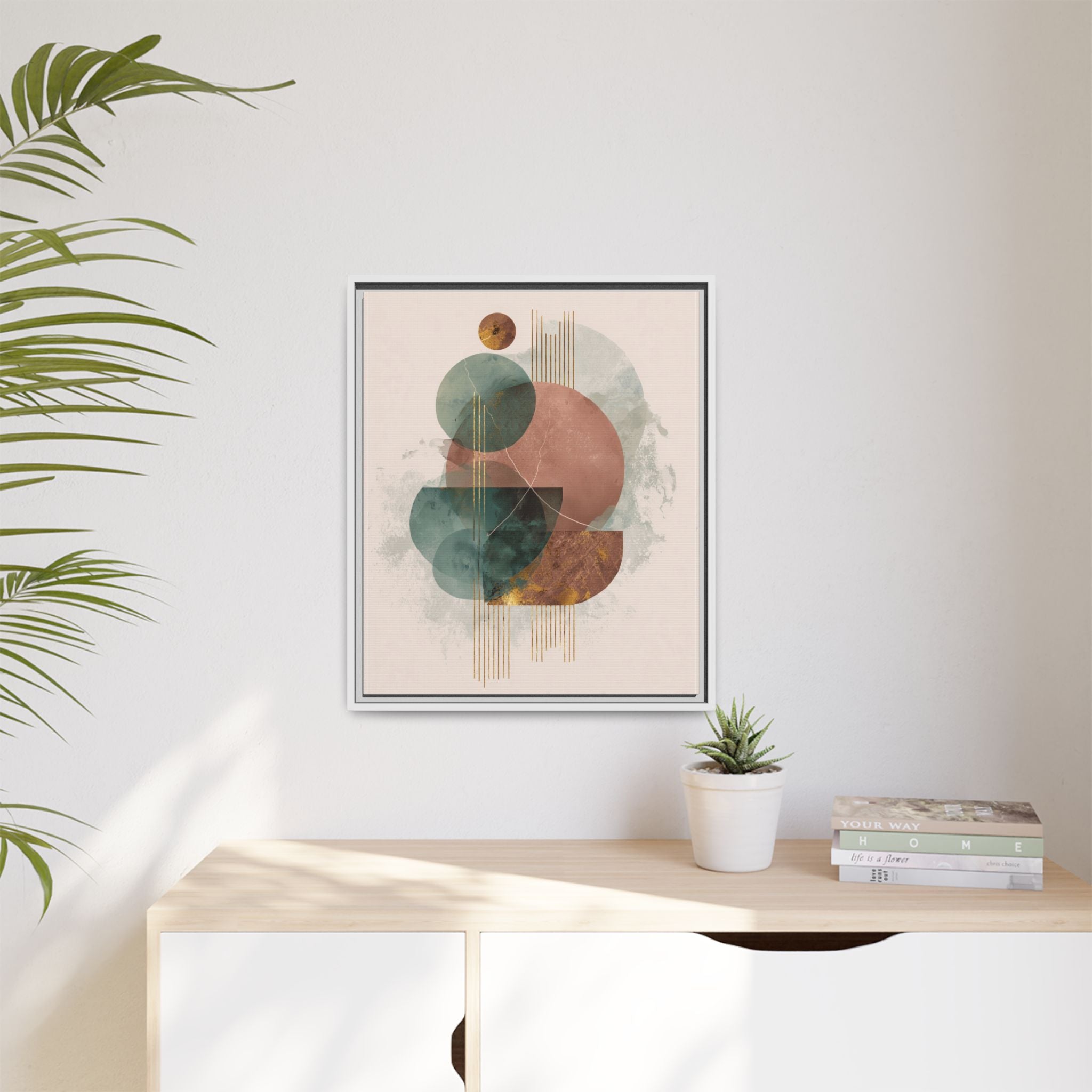 Translucent Geometries: Abstract Circles, Mid-Century Minimalism, Watercolor Layers   |   Custom Orders Accepted