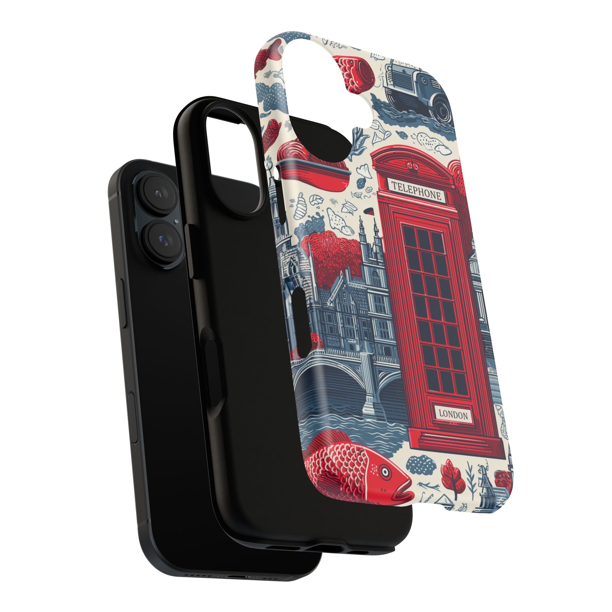 Stylish Phone Case Featuring Iconic London Design, Protective Cover, Gift for Travelers, Trendy Accessory, UK Inspired Tech Gear