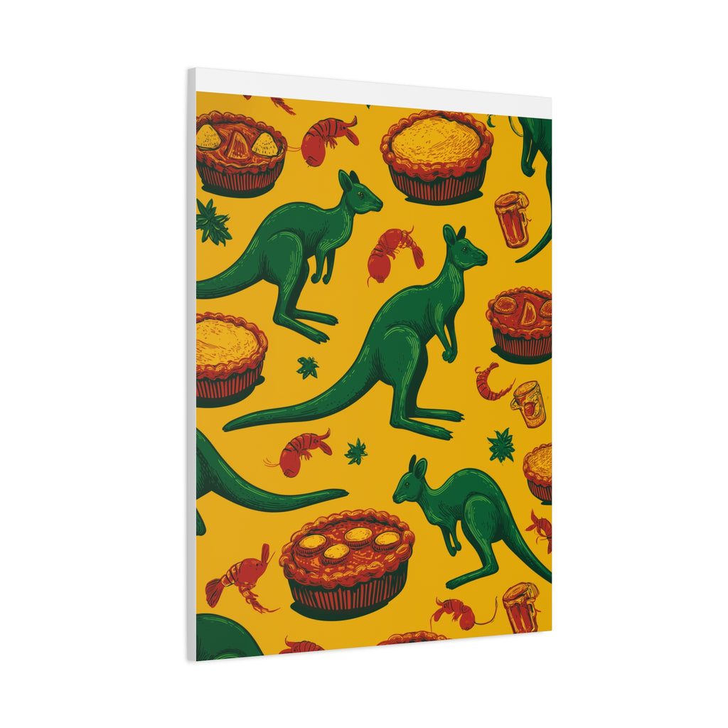 Kangaroo Canvas Wall Art, Vibrant Animal Decor, Unique Gift for Nature Lovers, Fun Kitchen Wall Hanging, Australian Themed Art
