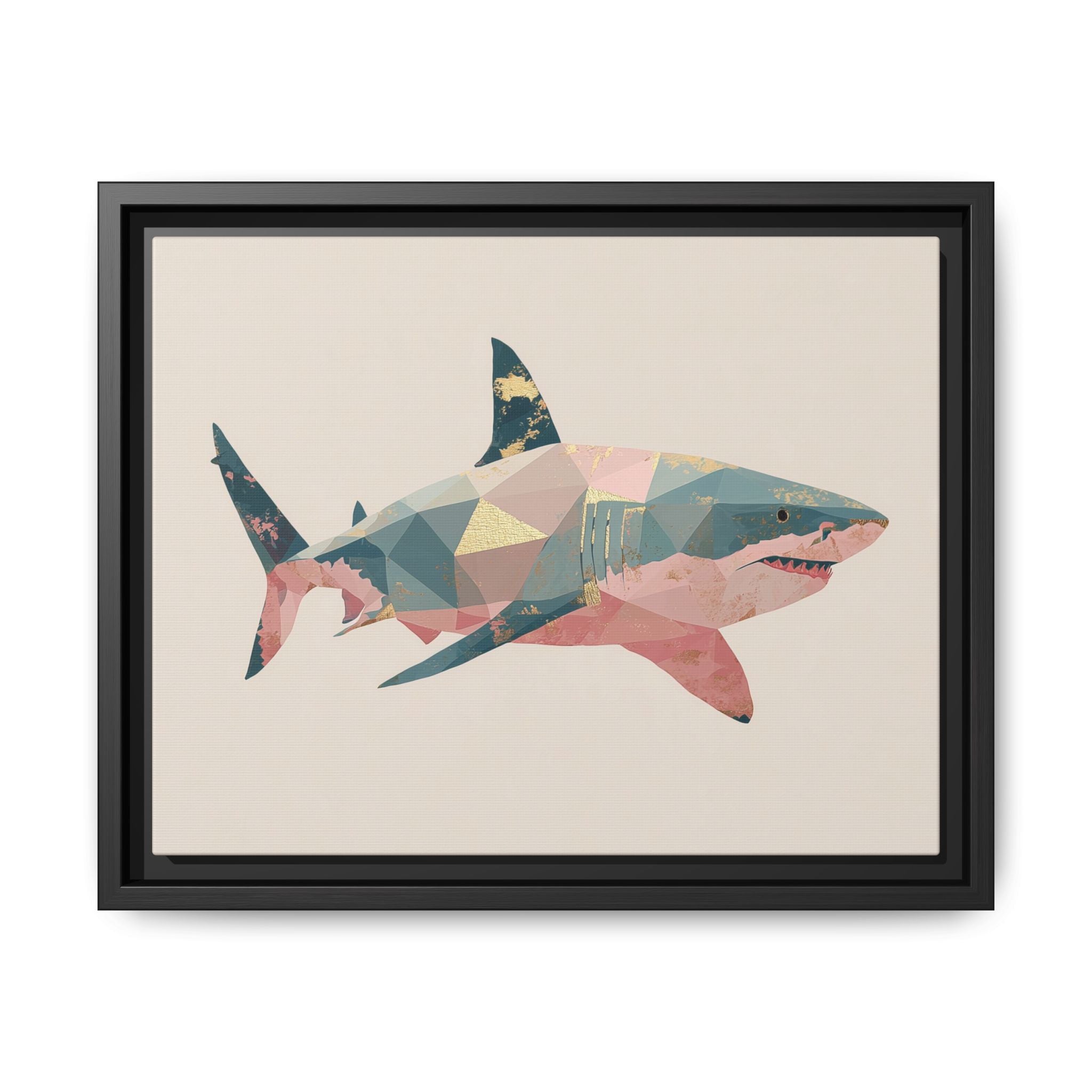 Geometric Shark Spectrum: Polygonal Marine Predator, Abstract Metallic Design   |  Personalized & Custom Orders Available
