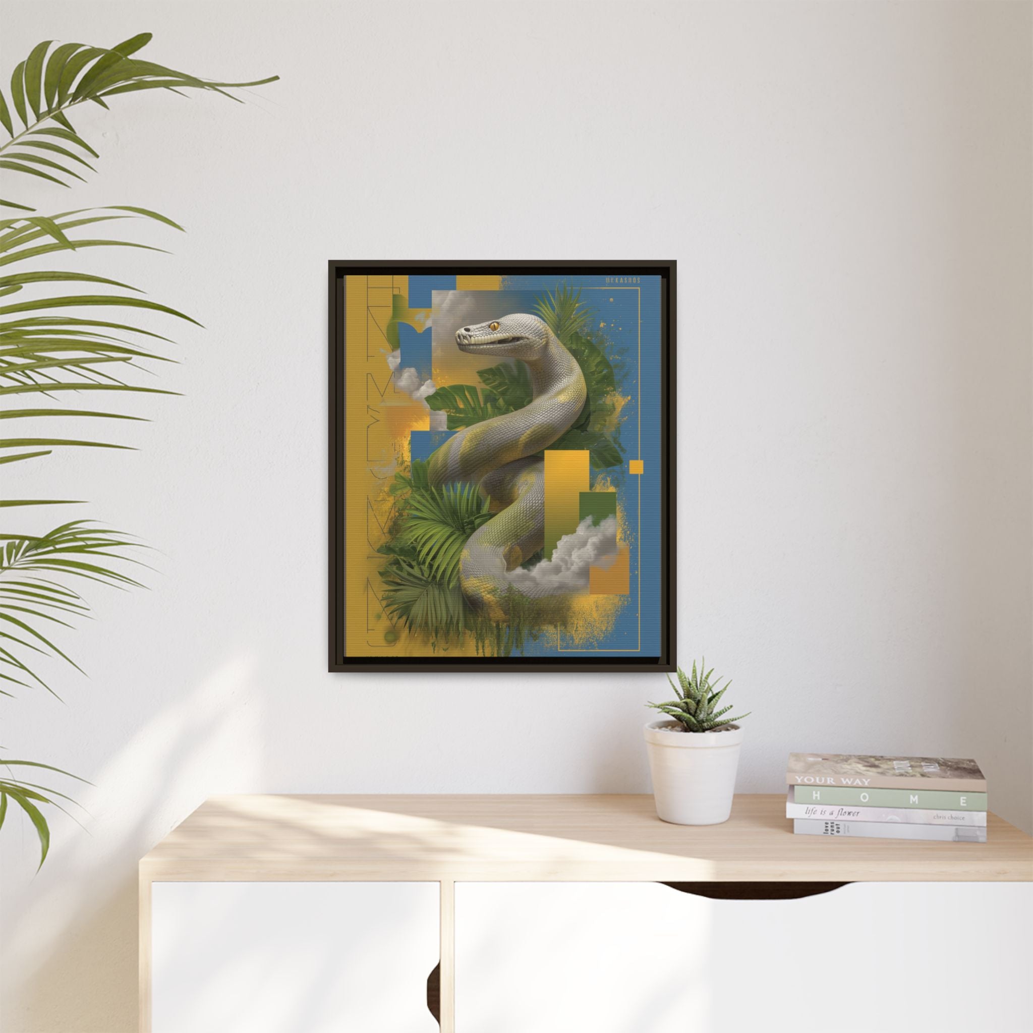 Serpent of Surreal Geometries: Tropical Hyperrealism, Digital Snake Illustration   |    Custom Orders Available