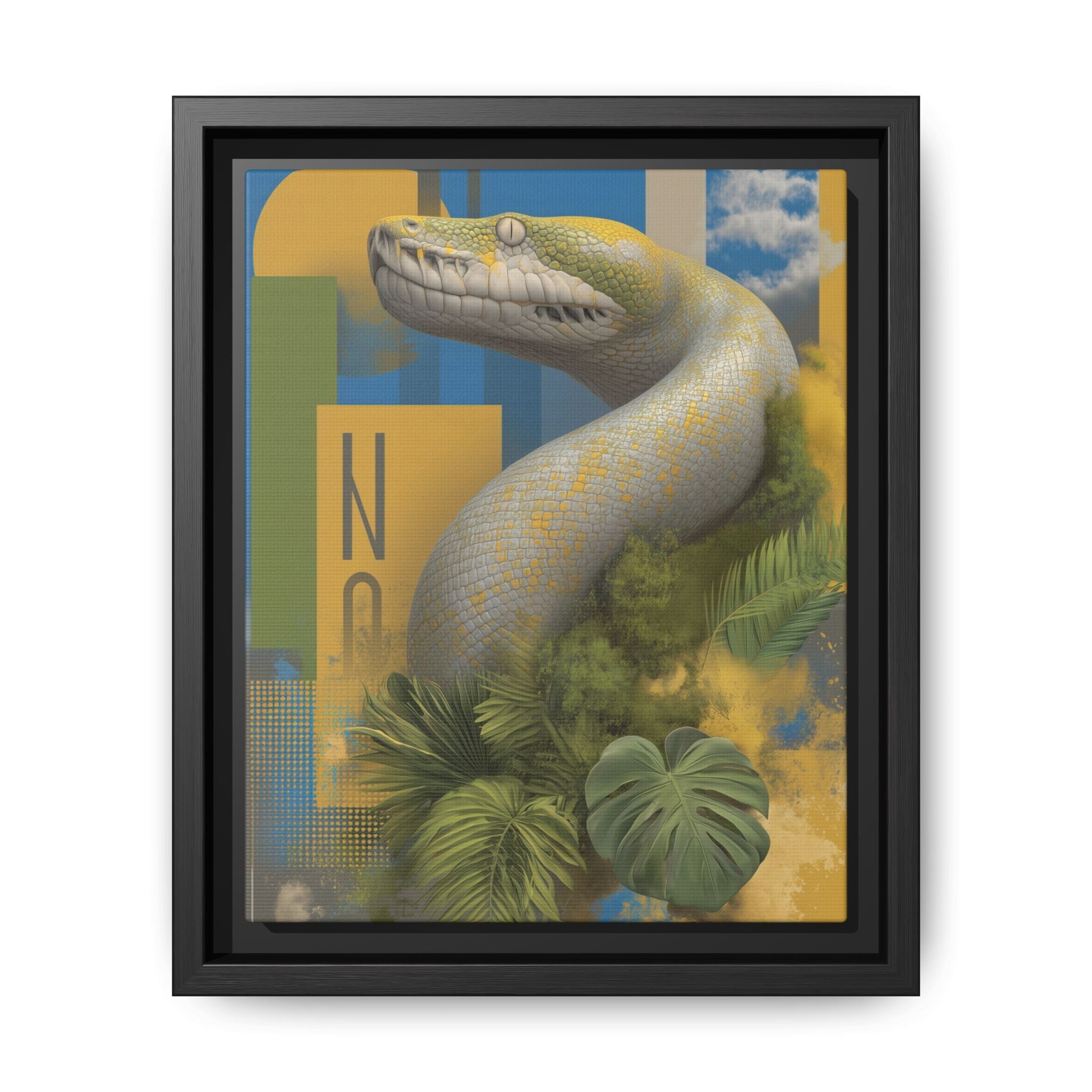 Serpent's Geometry: Tropical Anaconda Graphic Design, Modern Wildlife Illustration   |  Personalized & Custom Orders Available