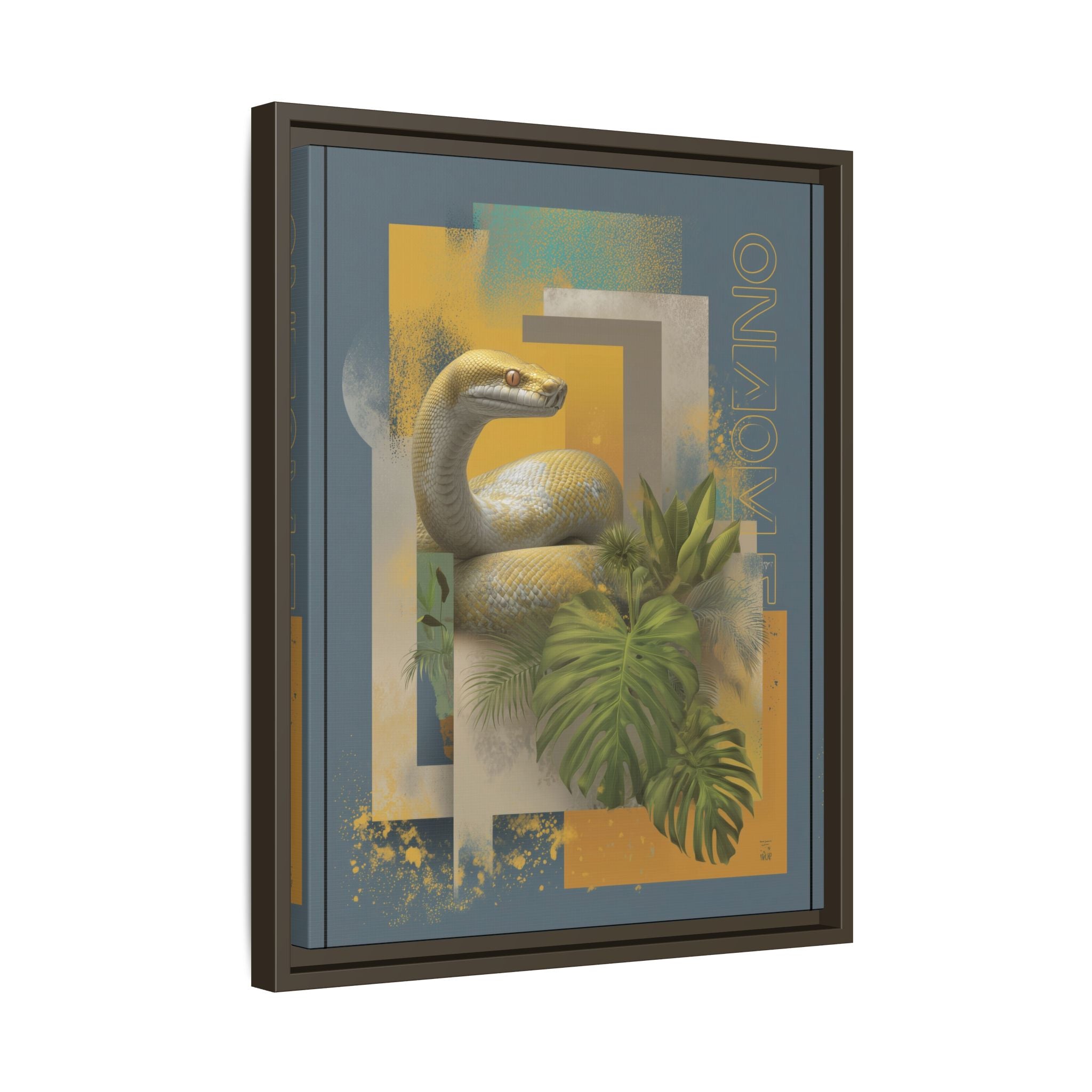 Serpent in Geometry: Tropical Albino Snake Portrait, Modern Botanical Illustration   |    Custom Orders Available