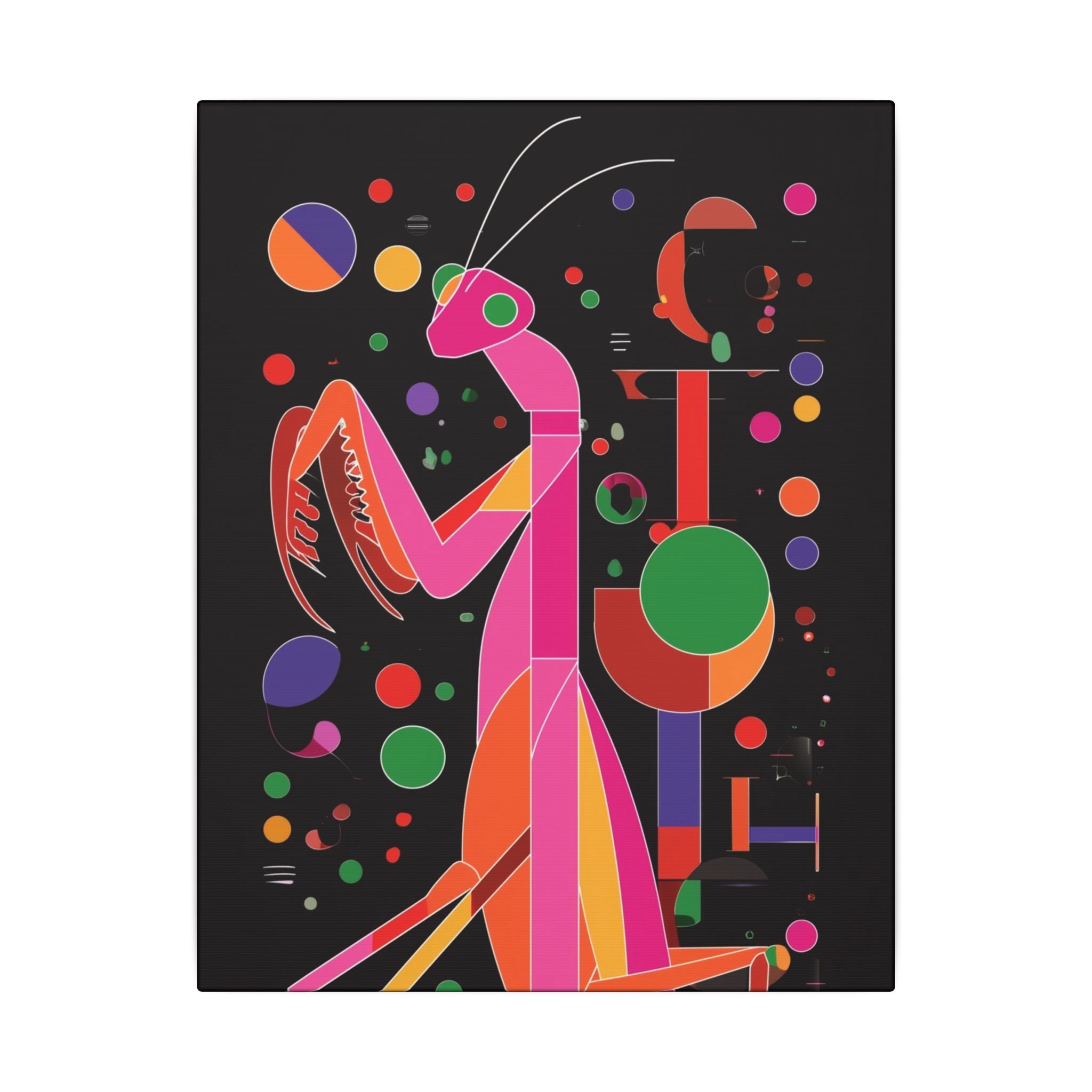 Geometric Mantis: Vibrant Abstract Insect Art, Modernist Design Collection   |    Custom Orders Available