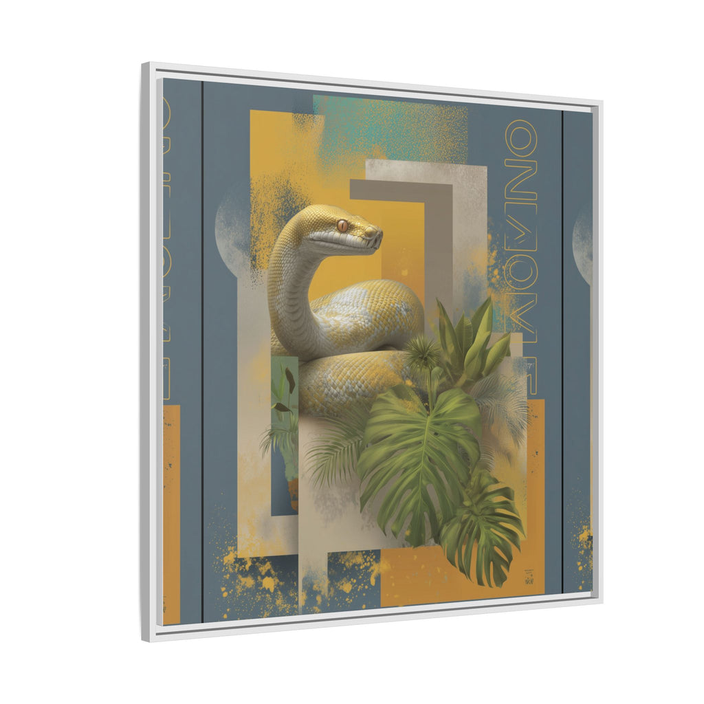 Serpent in Geometry: Tropical Albino Snake Portrait, Modern Botanical Illustration   |    Custom Orders Available