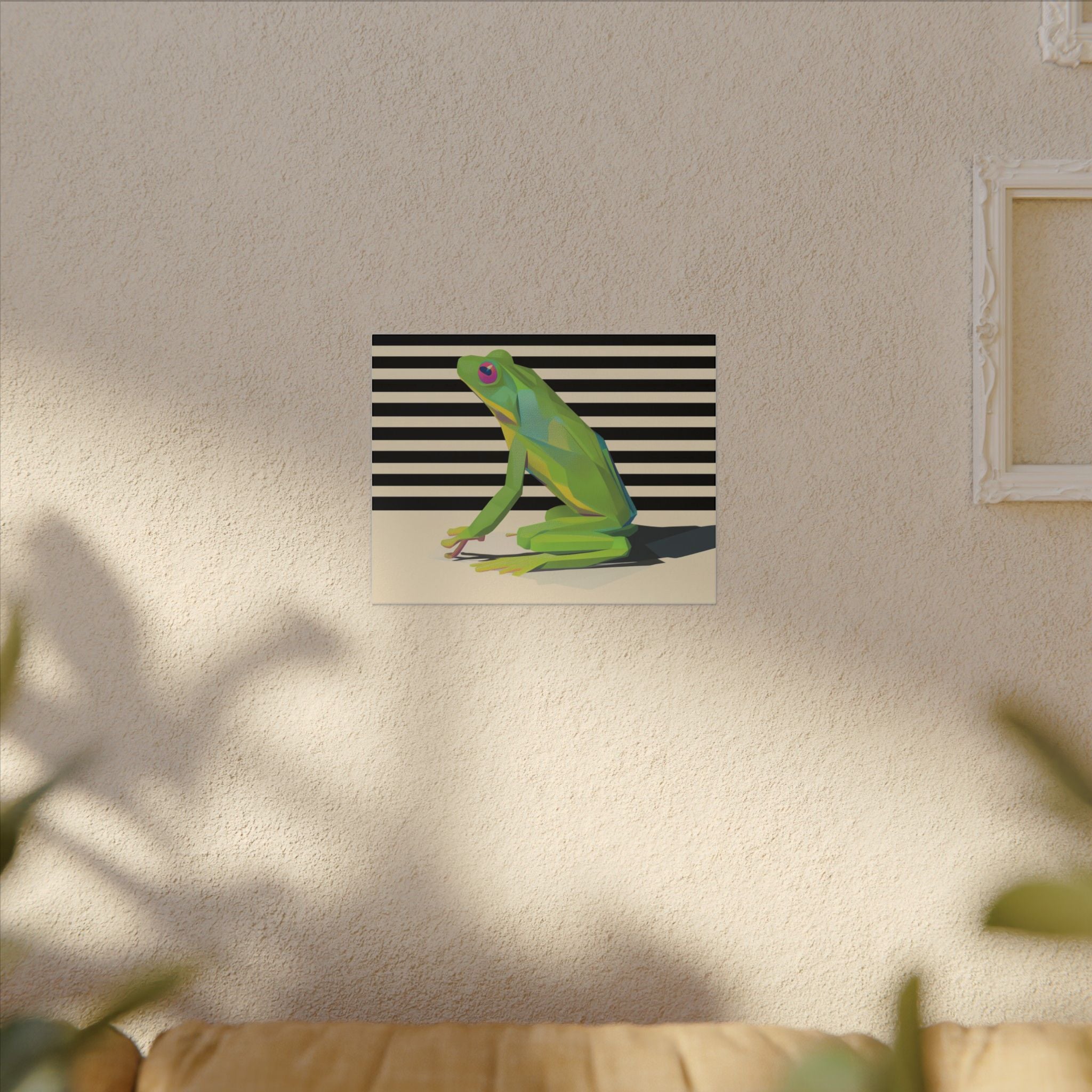 Geometric Frog Vibrance: Modern Wildlife Art, Minimalist Green Graphic Design   |    Custom Orders Available