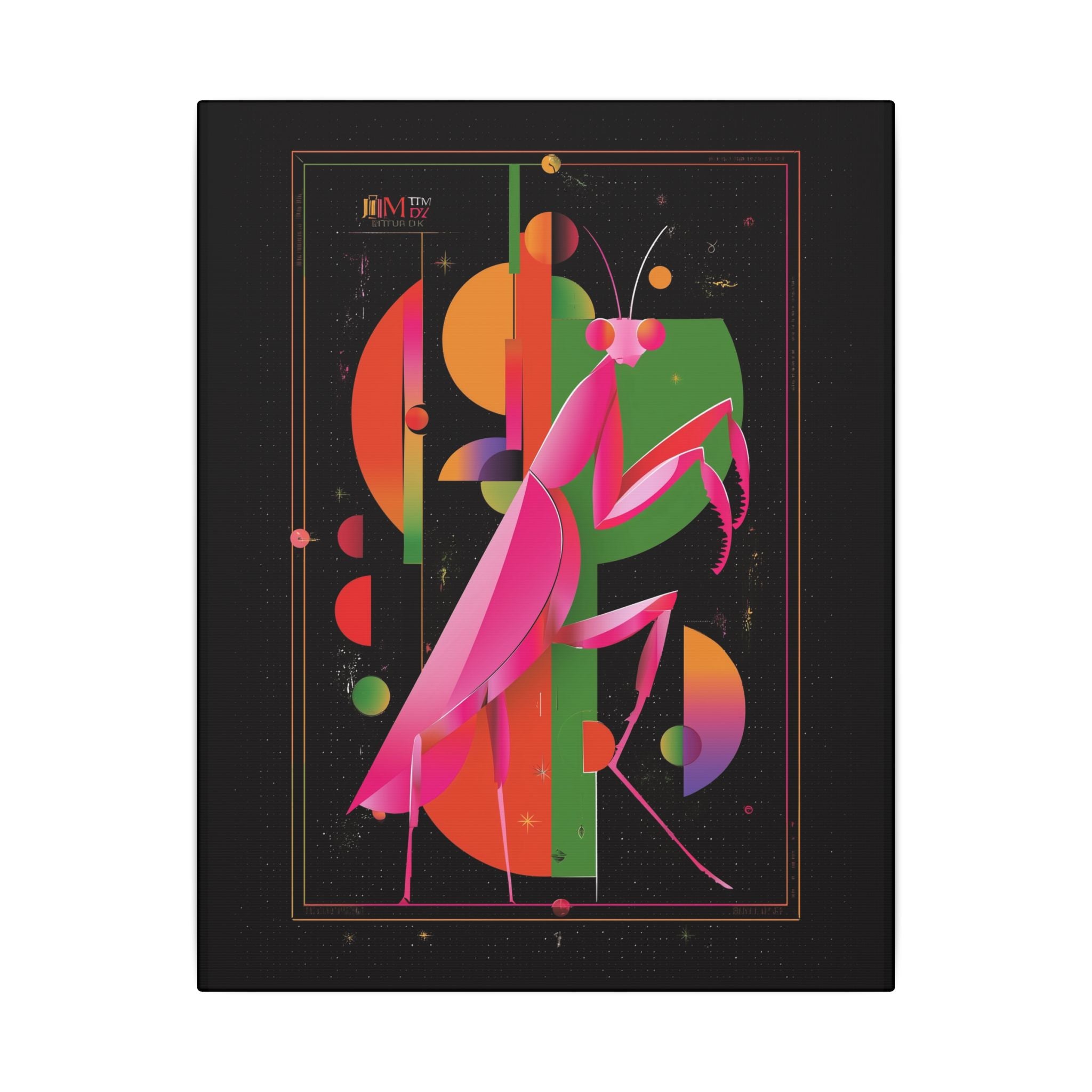 Cosmic Mantis: Geometric Insect Illustration, Cubist Space Design   |    Custom Orders Available