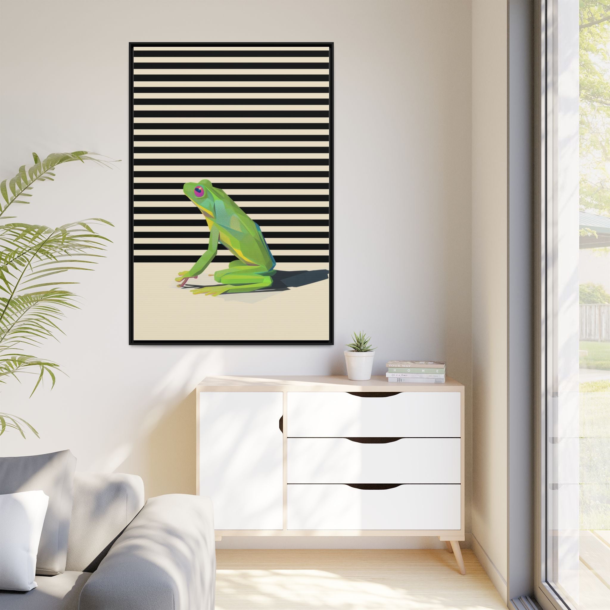 Geometric Frog: Minimalist Animal Portrait, Modern Graphic Design   |    Custom Orders Available