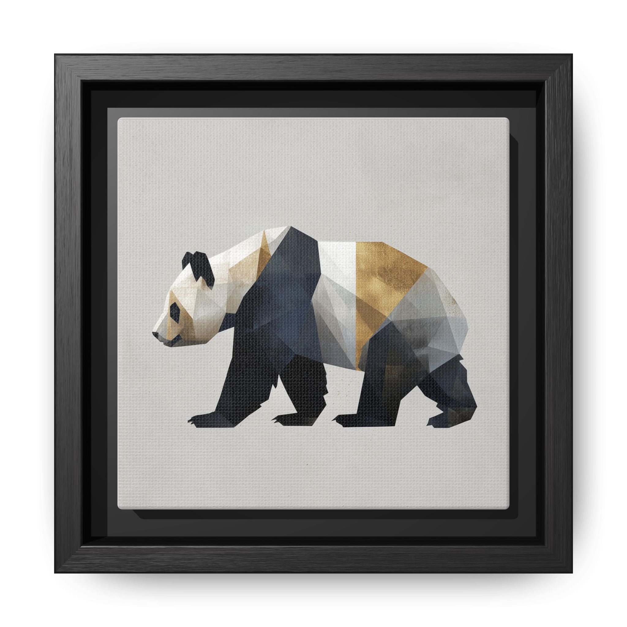 Geometric Panda: Low-Poly Digital Art, Metallic Contemporary Design   |  Personalized & Custom Orders Available