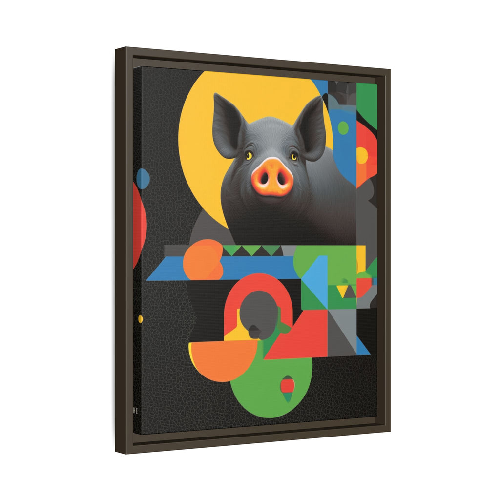 Geometric Pig Poster: Abstract Graphic Design, Colorful Modernist Composition   |    Custom Orders Available