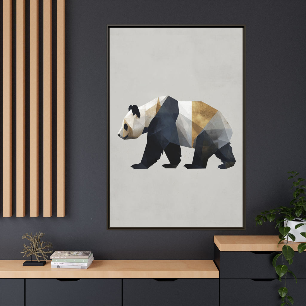 Geometric Panda: Low-Poly Digital Art, Metallic Contemporary Design   |  Personalized & Custom Orders Available