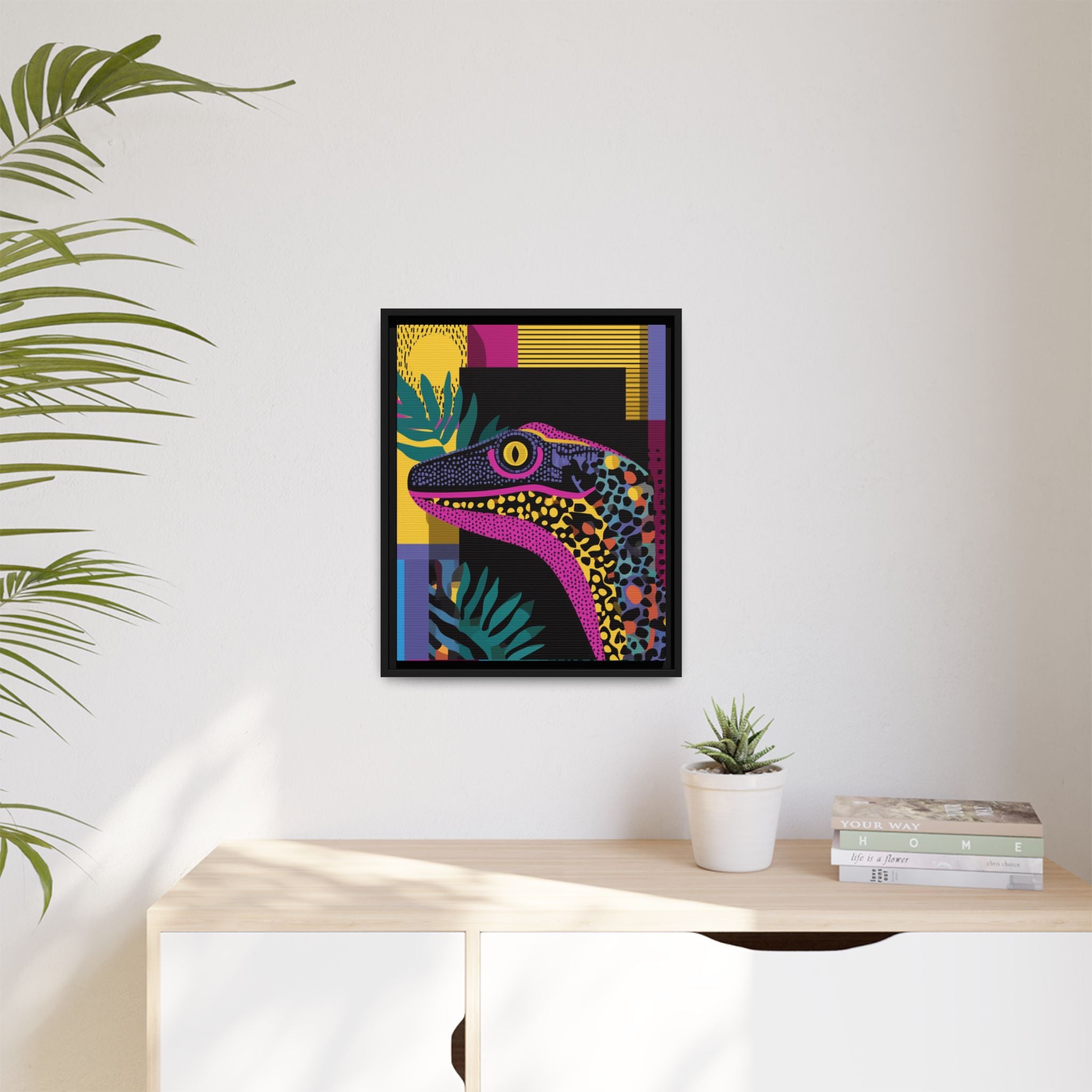 Raptor Kaleidoscope: Pop Art Dinosaur Portrait, Graphic Design Exotic Creature   |  Personalized & Custom Orders Available