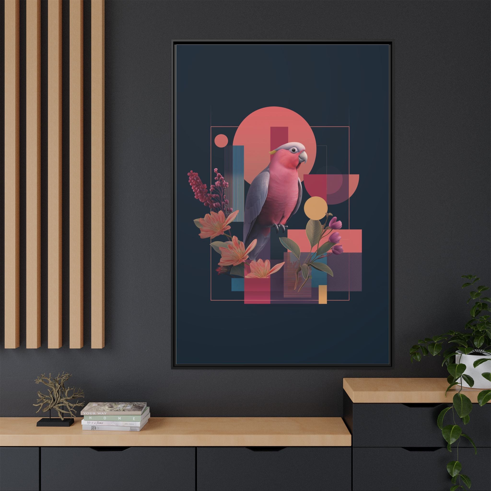 Geometric Rose Galah: Digital Art Deco, Retro-Futuristic Parrot Composition   |    Custom Orders Available