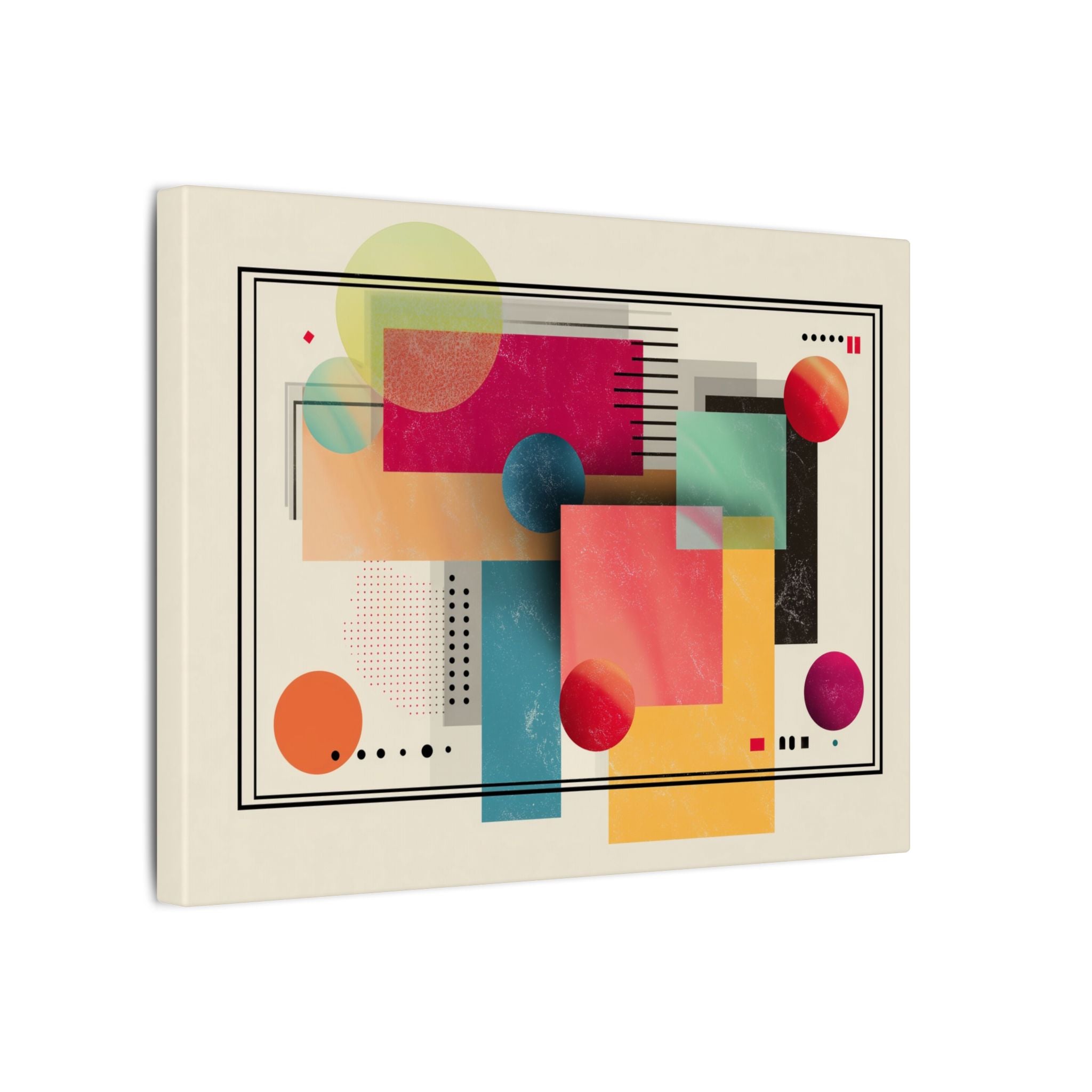 Geometric Dynamism: Bauhaus Abstraction, Translucent Shapes, Modernist Composition   |   Custom Orders Accepted