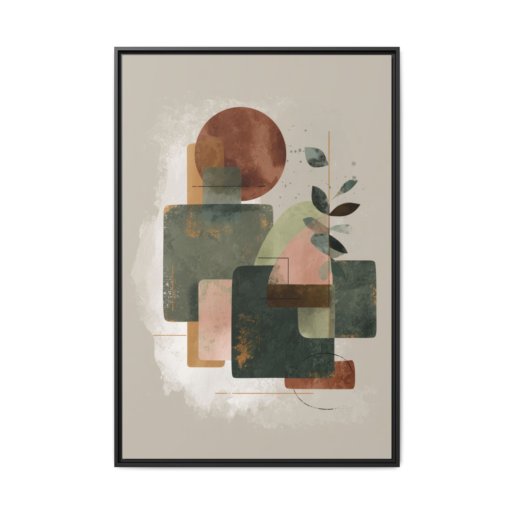 Geometric Harmony: Abstract Watercolor Composition, Mid-Century Modern Design, Organic Shapes   |   Custom Orders Accepted