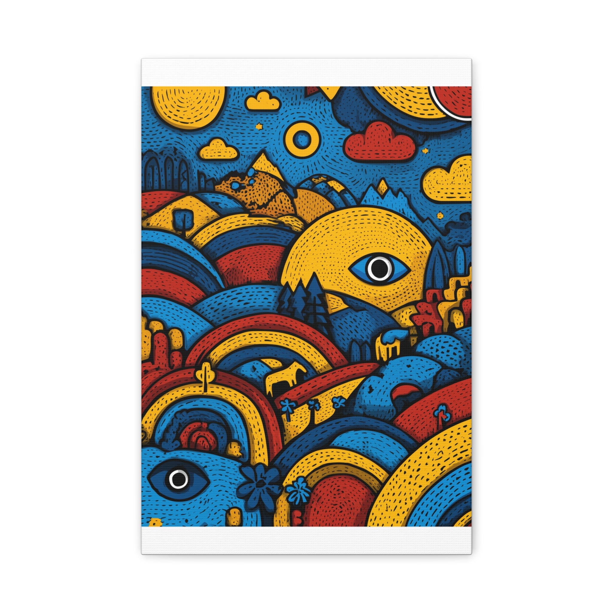 Colorful Landscape Canvas Artwork, Abstract Wall Decor, Home Wall Art, Boho Decor, Eye-catching Art for Living Room