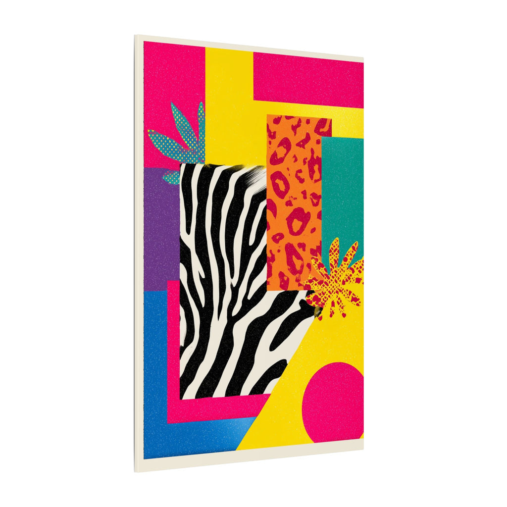 Pop Geometry: Zebra Leopard Fusion, Geometric Color Block, Modern Abstract Design   |   Custom Orders Accepted