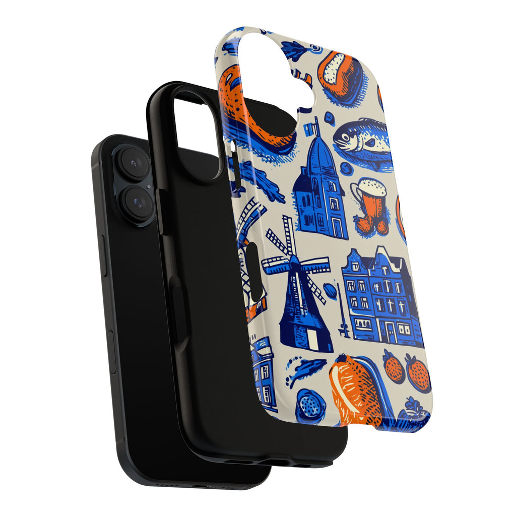 Vibrant Phone Case with Dutch Motif, Tough Cases, Customized Gifts, Unique Cell Phone Accessories, Perfect for Travel Enthusiasts