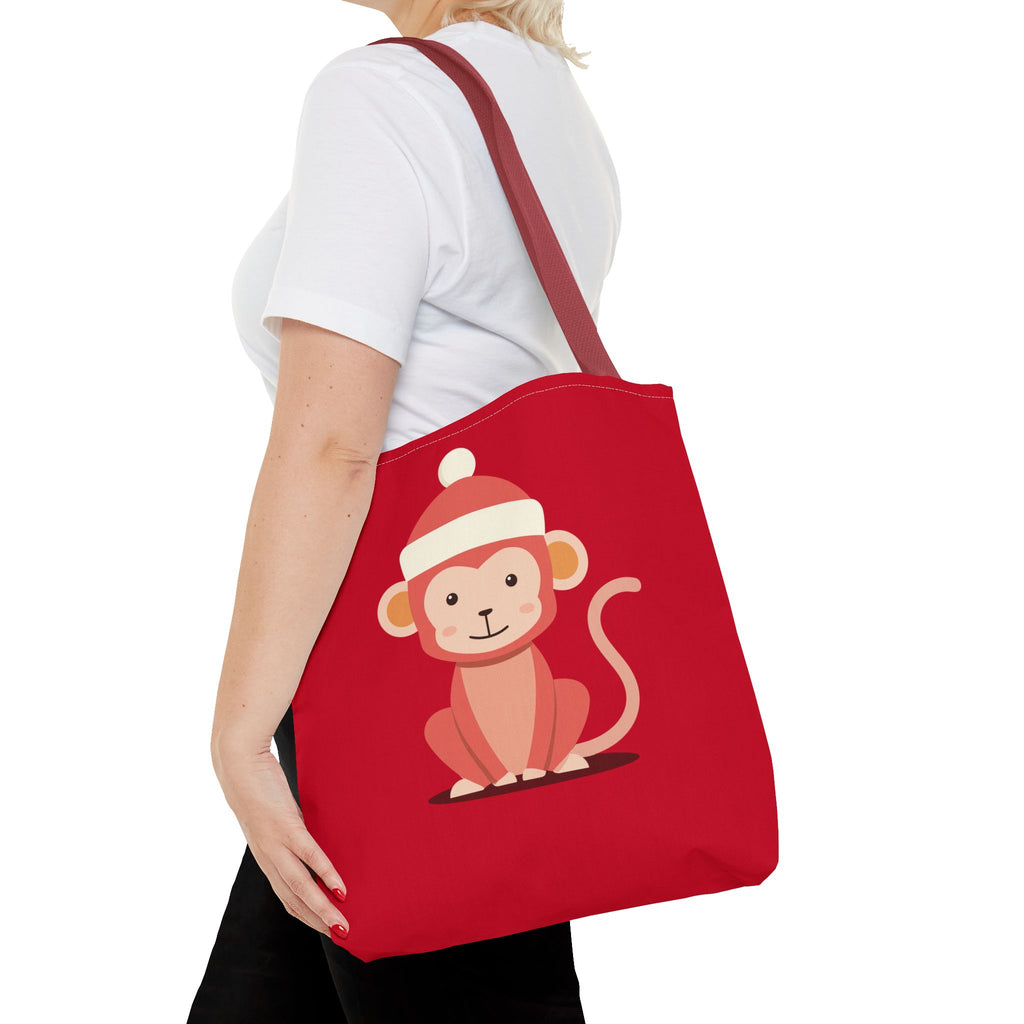 Cute Monkey Tote Bag for Kids, Christmas Gift, Reusable Shopping Bag, Fun Animal Design, Cute Holiday Accessory
