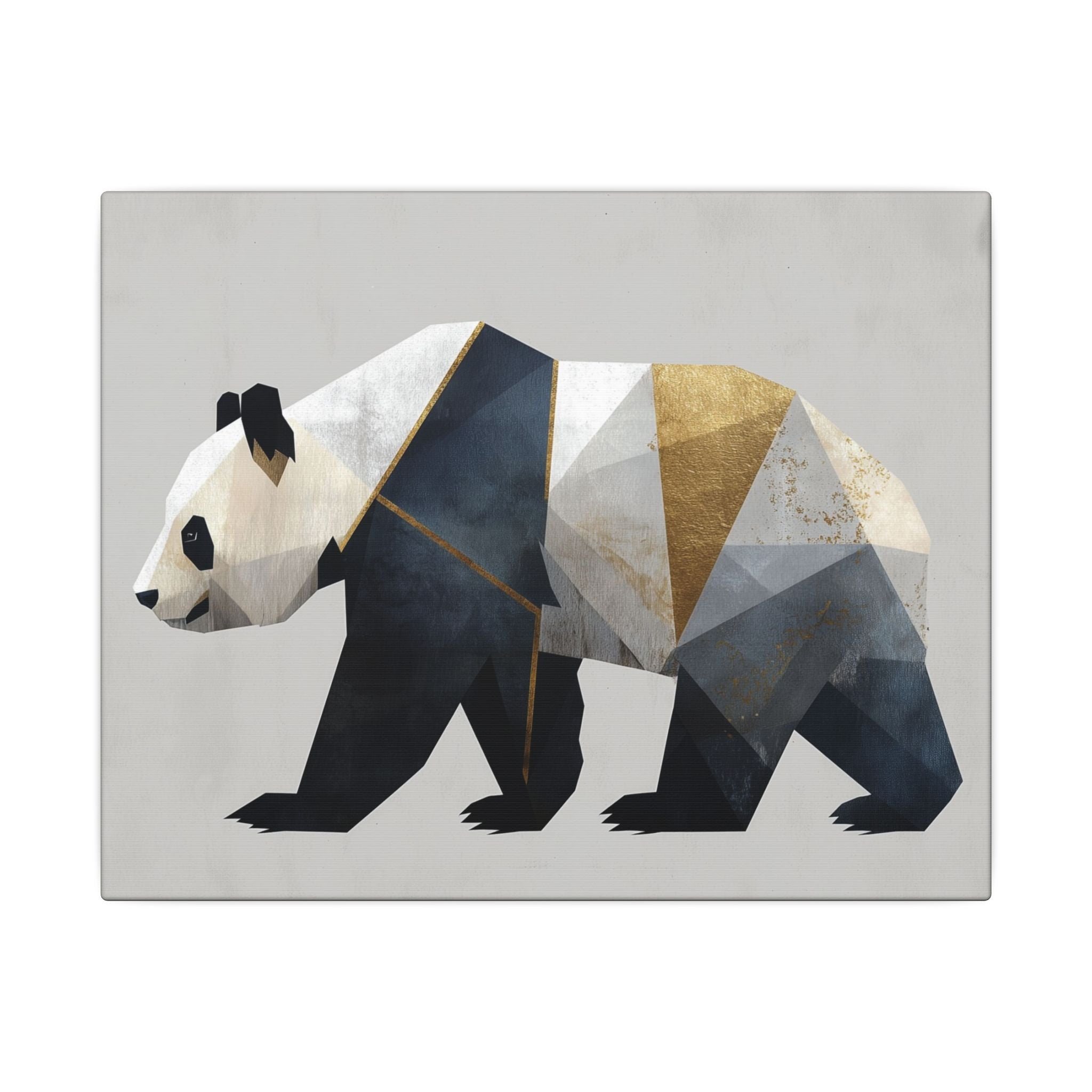 Geometric Panda Mosaic: Cubist Wildlife Art, Angular Polygon Design, Modern Metallic Illustration   |  Personalized & Custom Orders