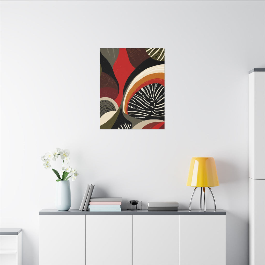 Harmonic Convergence: Organic Geometry, Mid-Century Modern Abstract, Earthy Palette Composition   |   Custom Orders Accepted