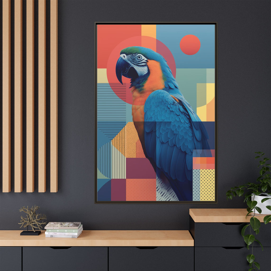 Geometric Macaw: Prismatic Wildlife Fusion, Modern Abstract Composition   |    Custom Orders Available