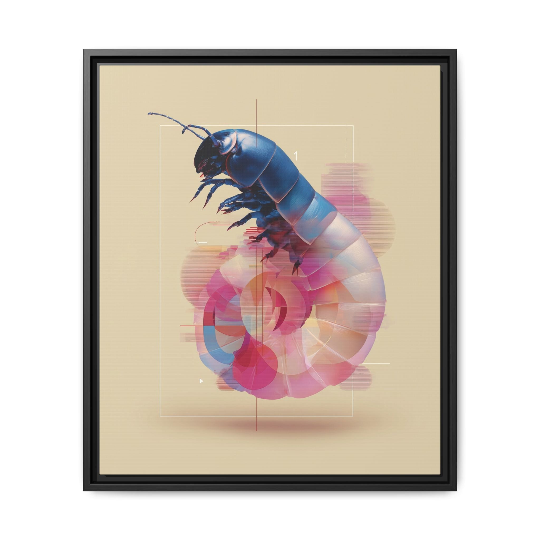 Exoskeleton Enigma: Digital Glitch Isopod, Metallic Crustacean Portrait   |  Personalized & Custom Orders Available