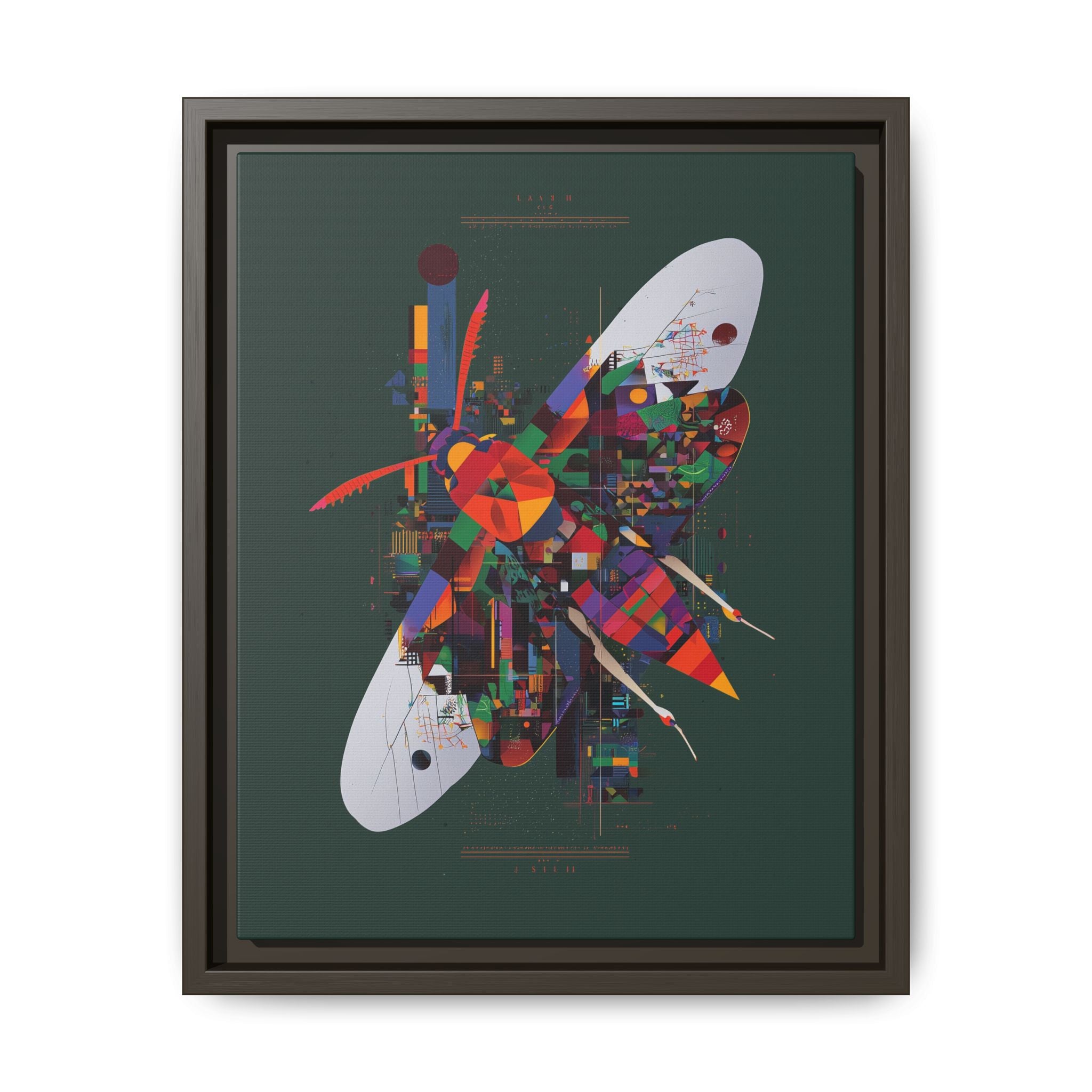 Geometric Metamorphosis Framed Print: Urban Nature Mosaic, Abstract Butterfly Fragments   |  Personalized & Custom Orders Available