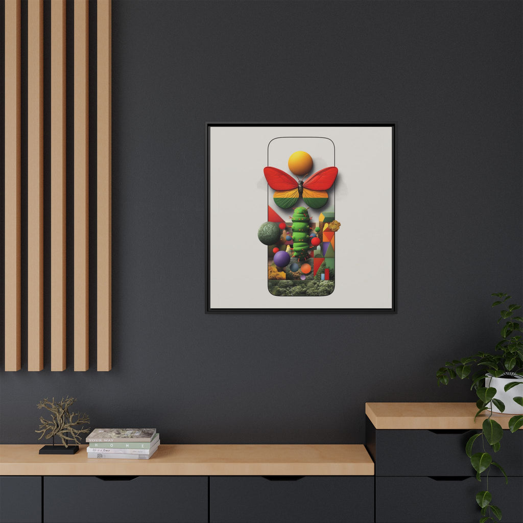 Metamorphosis Framed Print : Geometric Nature Transformation, Vibrant Butterfly Composition   |  Personalized & Custom Orders Available