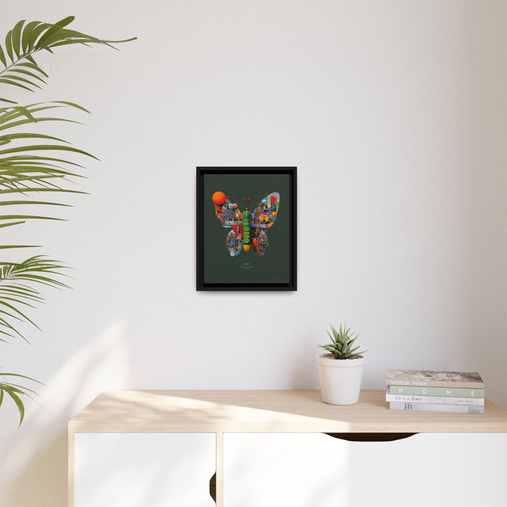 Geometric Metamorphosis Framed Print : Digital Cubist Butterfly, Urban Abstract Composition   |   Custom Orders Available