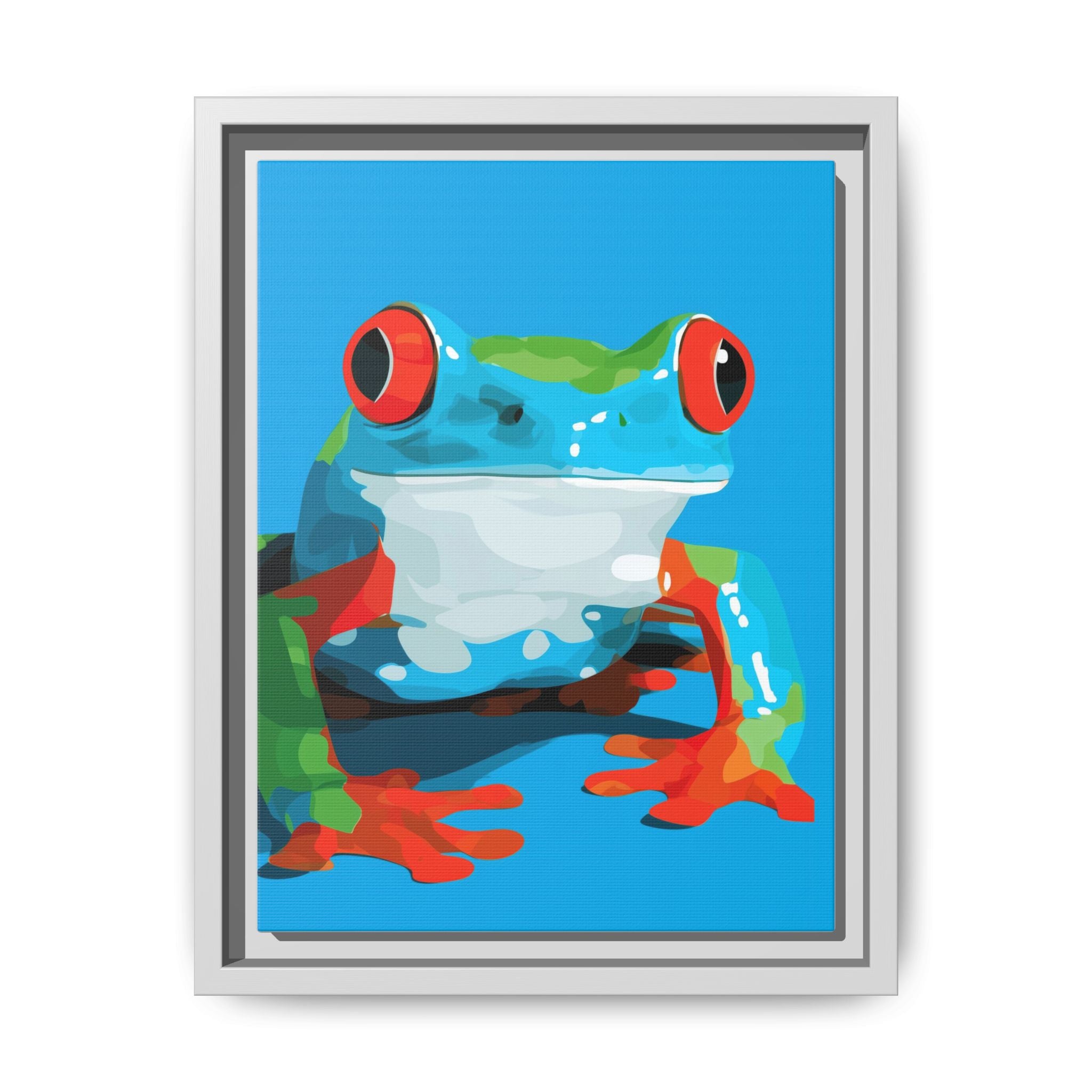 Amphibian Geometry: Red-Eyed Tree Frog Portrait, Pop Art Digital Illustration   |    Custom Orders Available