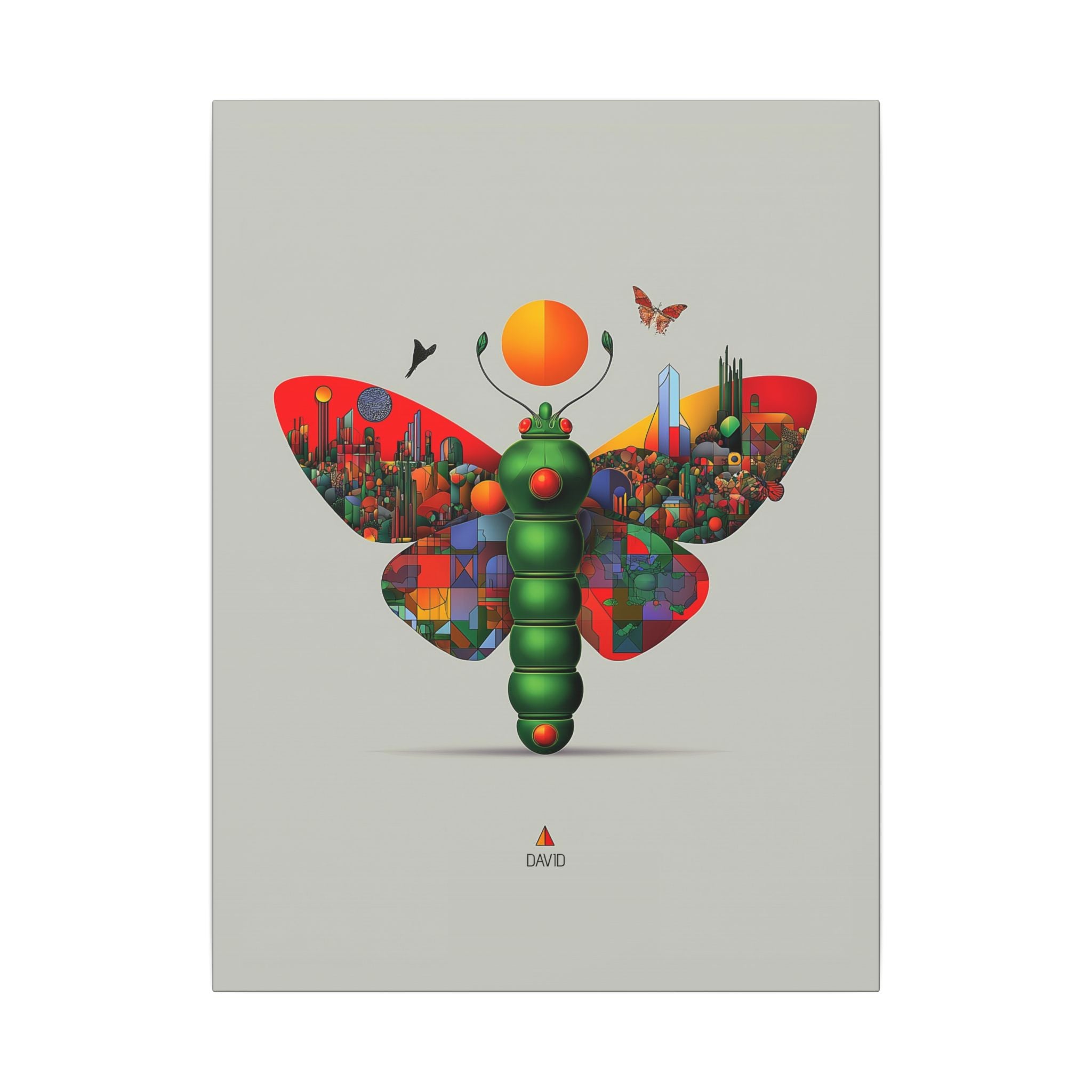 Personalized Butterfly Print: Geometric Urban Landscape, Futuristic Digital Art   |    Custom Orders Available