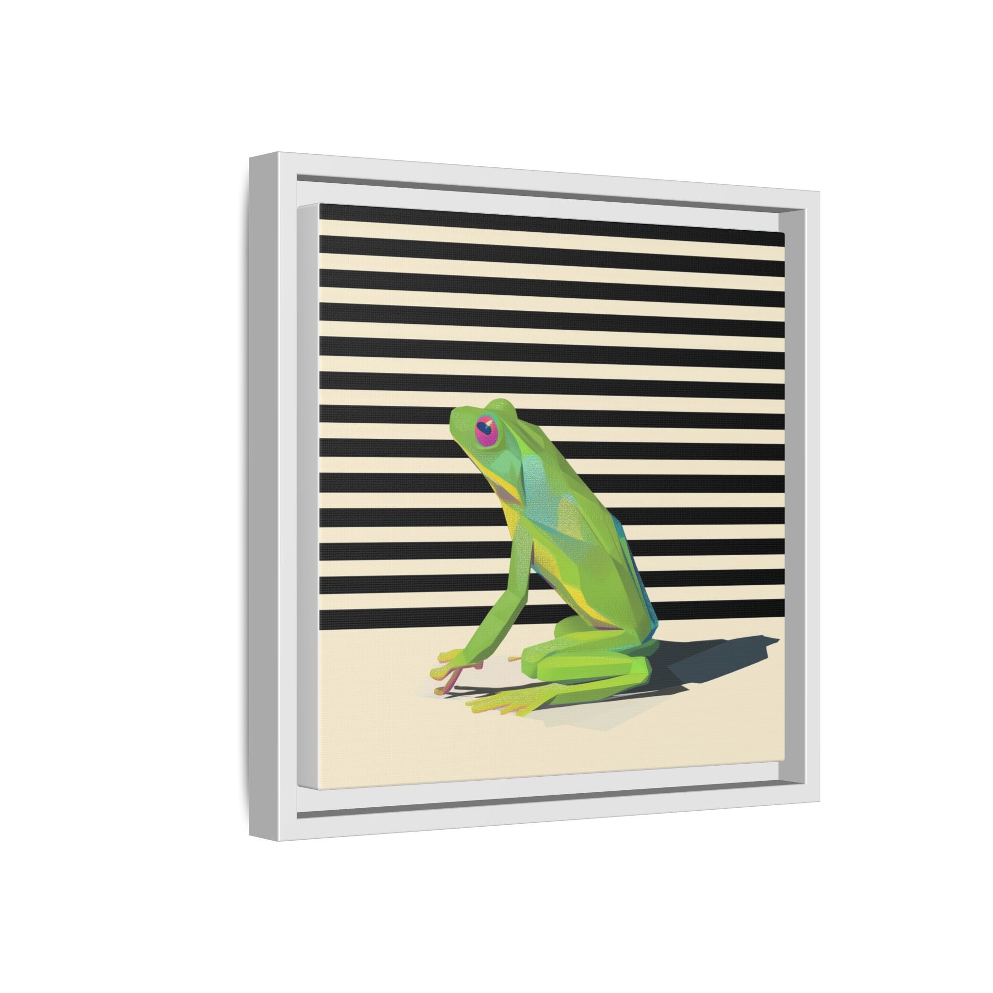Stylized Frog Portrait Framed Print , Minimalist Pop Art Design   |  Personalized & Custom Orders Available