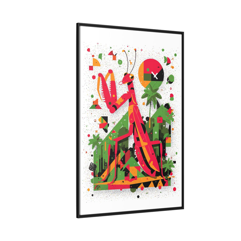 Praying Mantis Framed Print Geometric : Abstract Modernist Insect Art, Graphic Design Composition   |   Custom Orders Available
