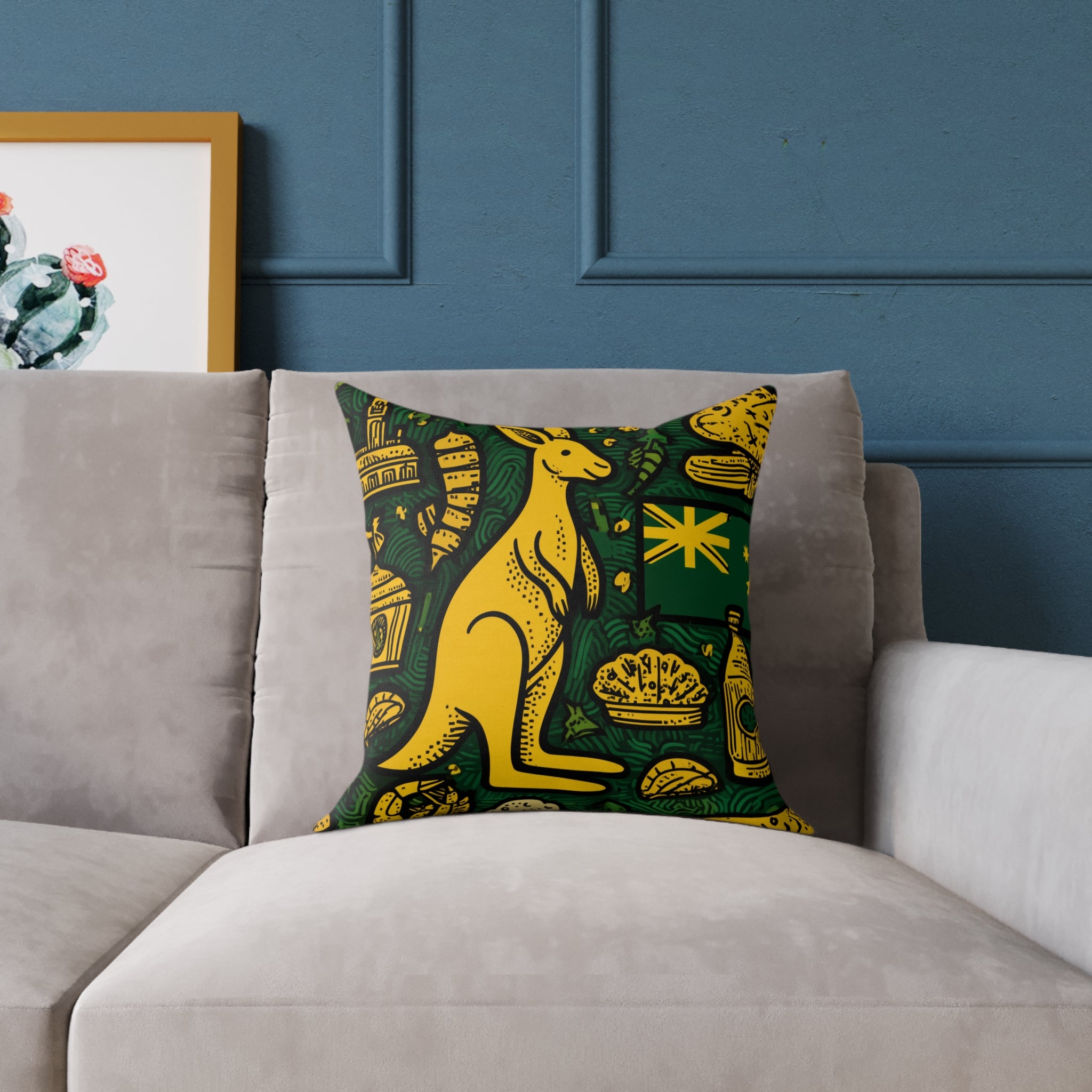 Aussie Themed Decorative Pillow, Home Decor, Couch Cushion, Gift for Australian Lovers, Unique and Fun Room Accent
