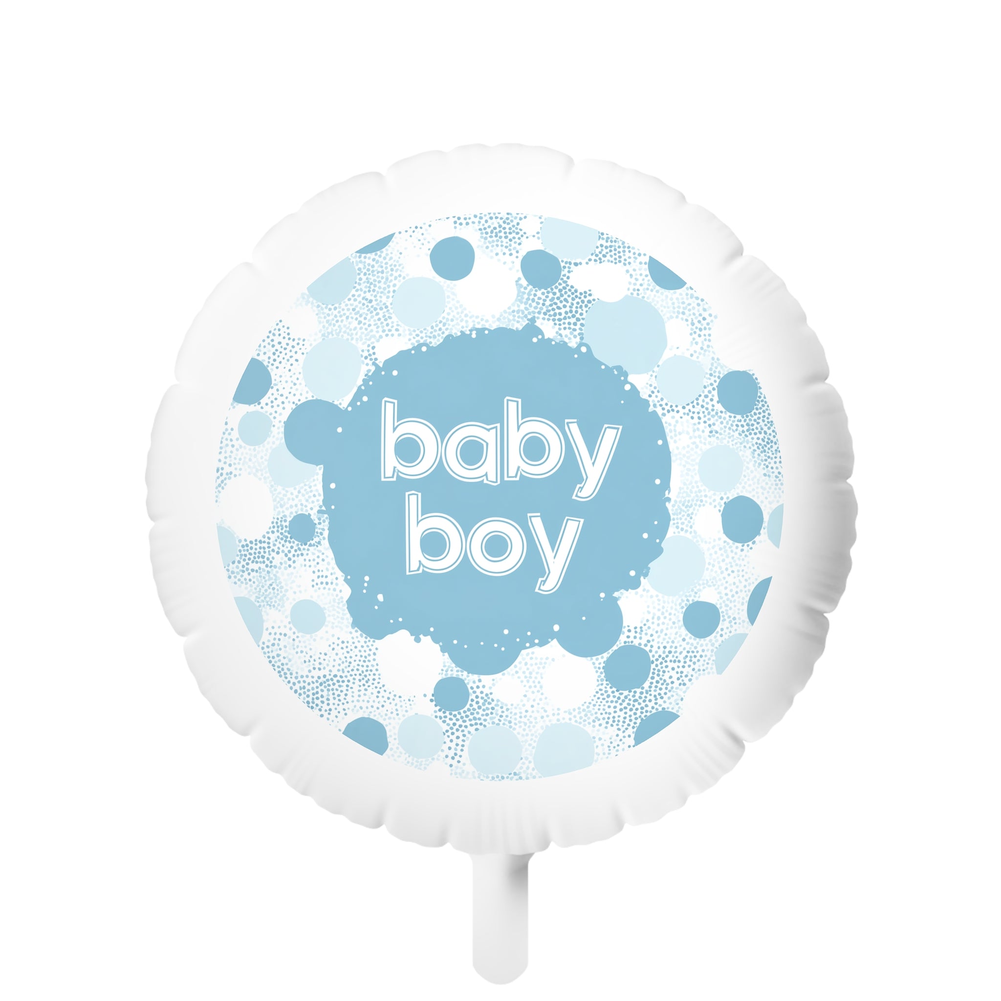 Baby Boy Mylar Helium Balloon — Blue Polka Dot Gender Reveal & Baby Shower Decoration