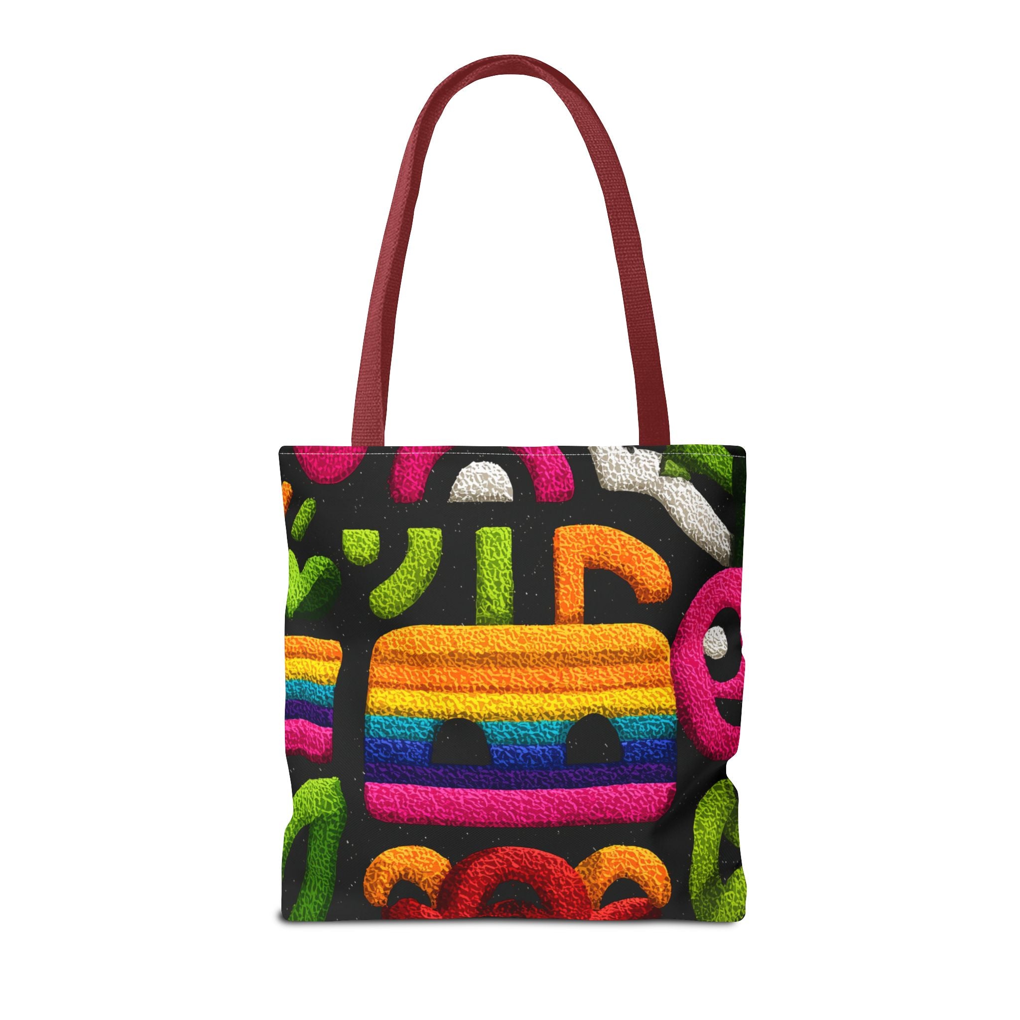 Colorful AOP Tote Bag, Vibrant Art Tote, Eco-Friendly Shopping Bag, Trendy Beach Bag, Unique Gift for Art Lovers