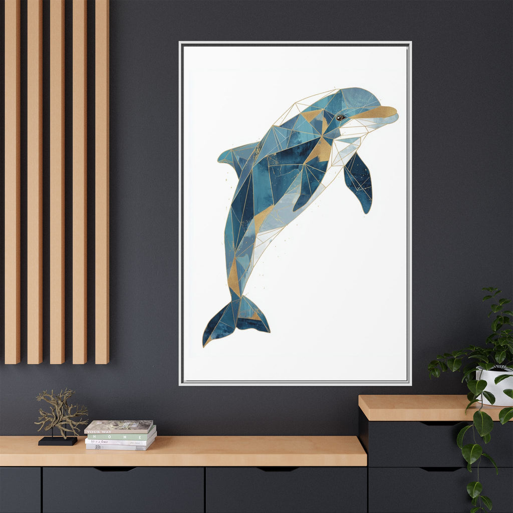 Oceanic Geometry: Dolphin in Blue Polygons, Modern Marine Art   |  Personalized & Custom Orders Available