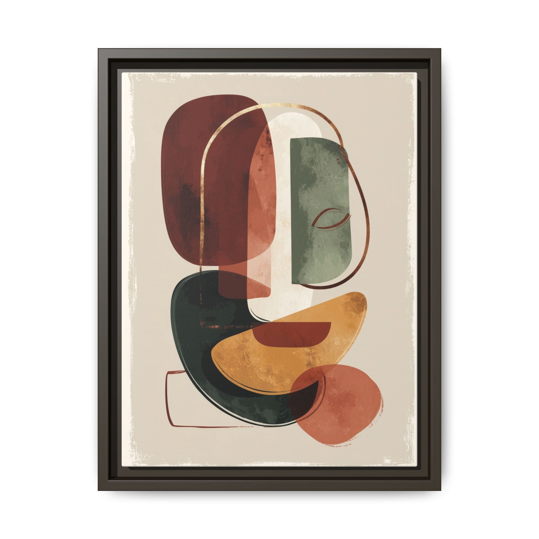 Layered Geometries: Mid-Century Modern Composition, Organic Abstract Design, Translucent Intersecting Shapes   |   Custom Orders Accepted