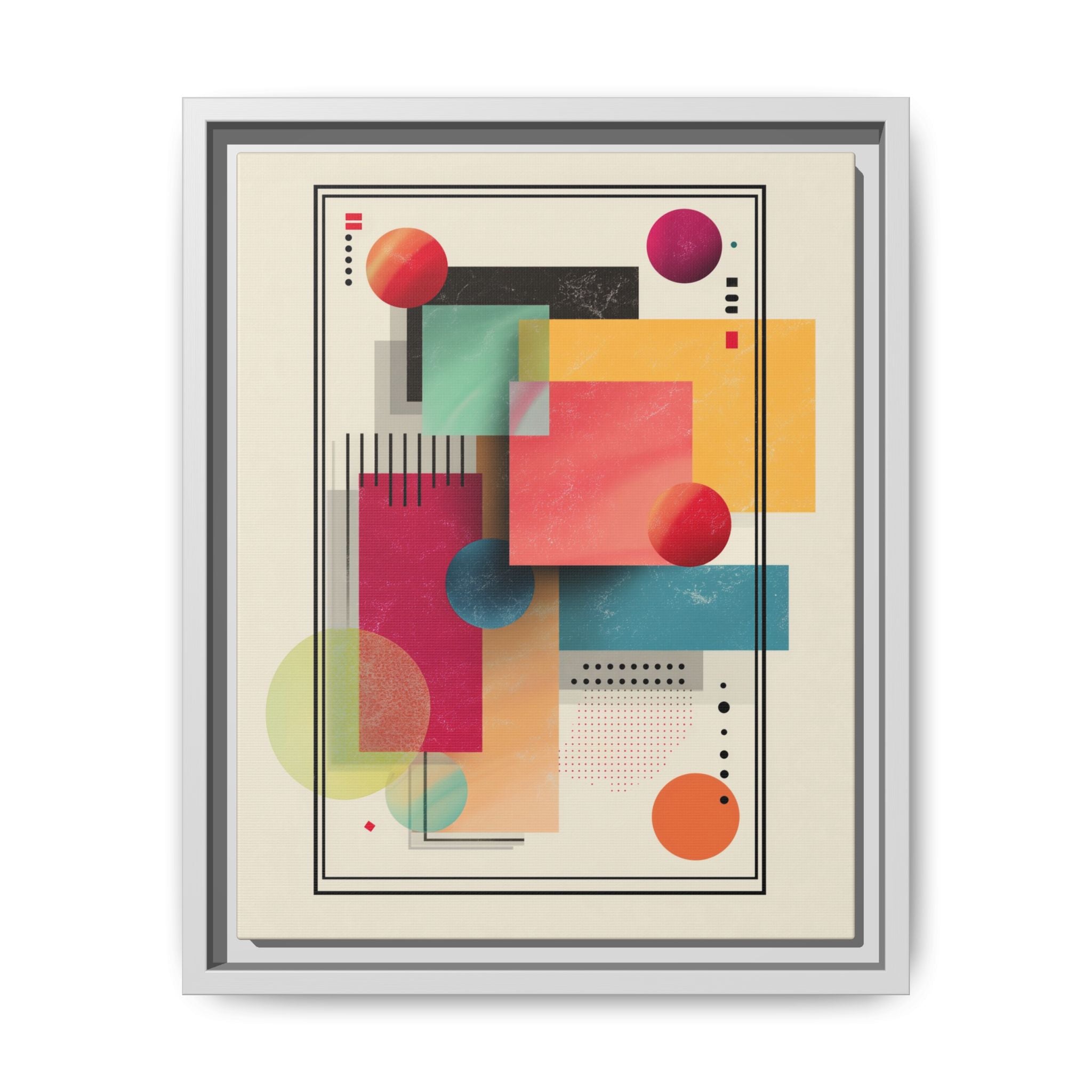 Geometric Harmony: Bauhaus Intersections, Digital Abstract Layers, Contemporary Color Palette   |   Custom Orders Accepted
